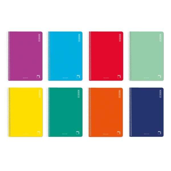 Pacsa Cuaderno Pacsa Basic tapa carton 80h 60g cuadricula 5x5 folio colores surtidos
