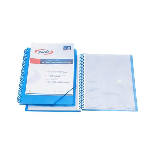 Pardo Carpeta 30 fundas espiral Studio Style Pp folio azul