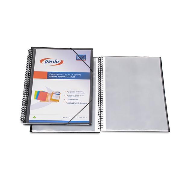 Pardo Carpeta 50 fundas espiral Studio Style Pp folio negro