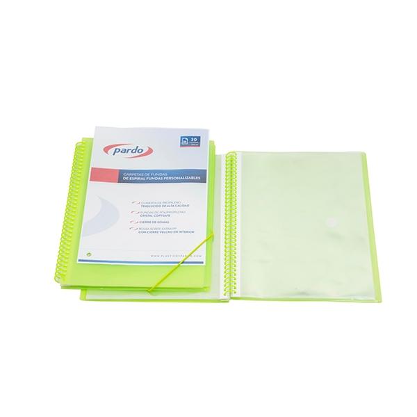 Pardo Carpeta 50 fundas espiral Studio Style Pp folio verde