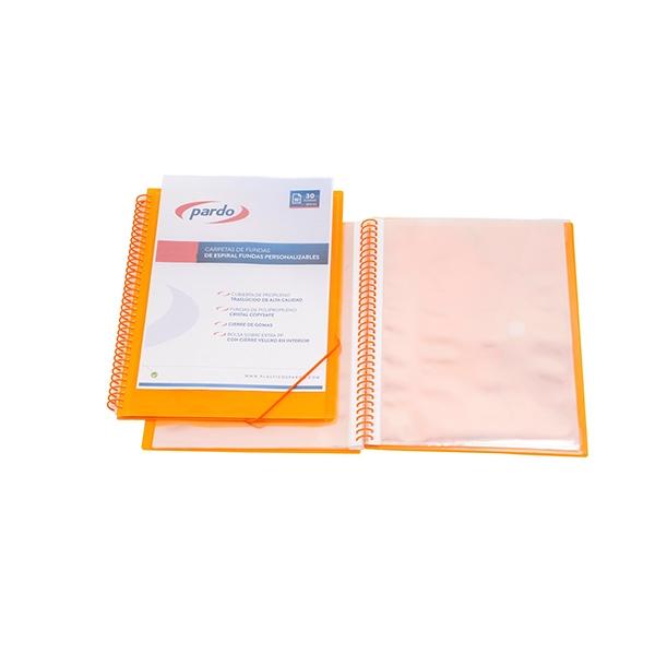 Pardo Carpeta 50 fundas espiral Studio Style Pp folio naranja