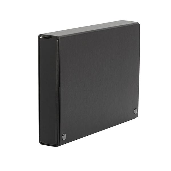 Pardo Caja de proyectos con broches extra forrado lomo 90mm 320x245m negro