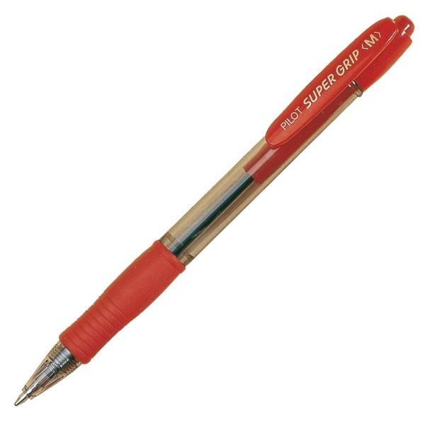Pilot Boligrafo retractil Supergrip tinta aceite trazo 0, 4mm rojo
