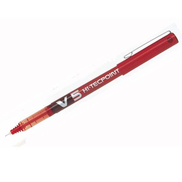 Pilot Rotulador V5 punta aguja trazo 0, 3mm rojo