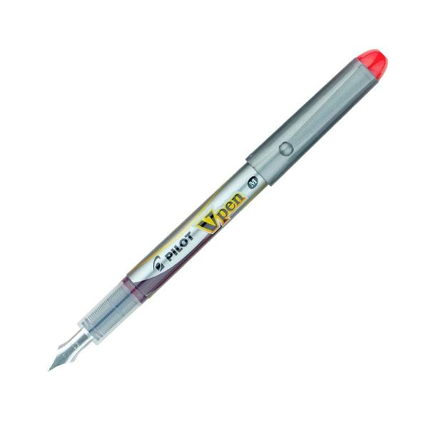 Pilot Pluma desechable V Pen Silver tinta liquida trazo 0, 4mm rojo metalico