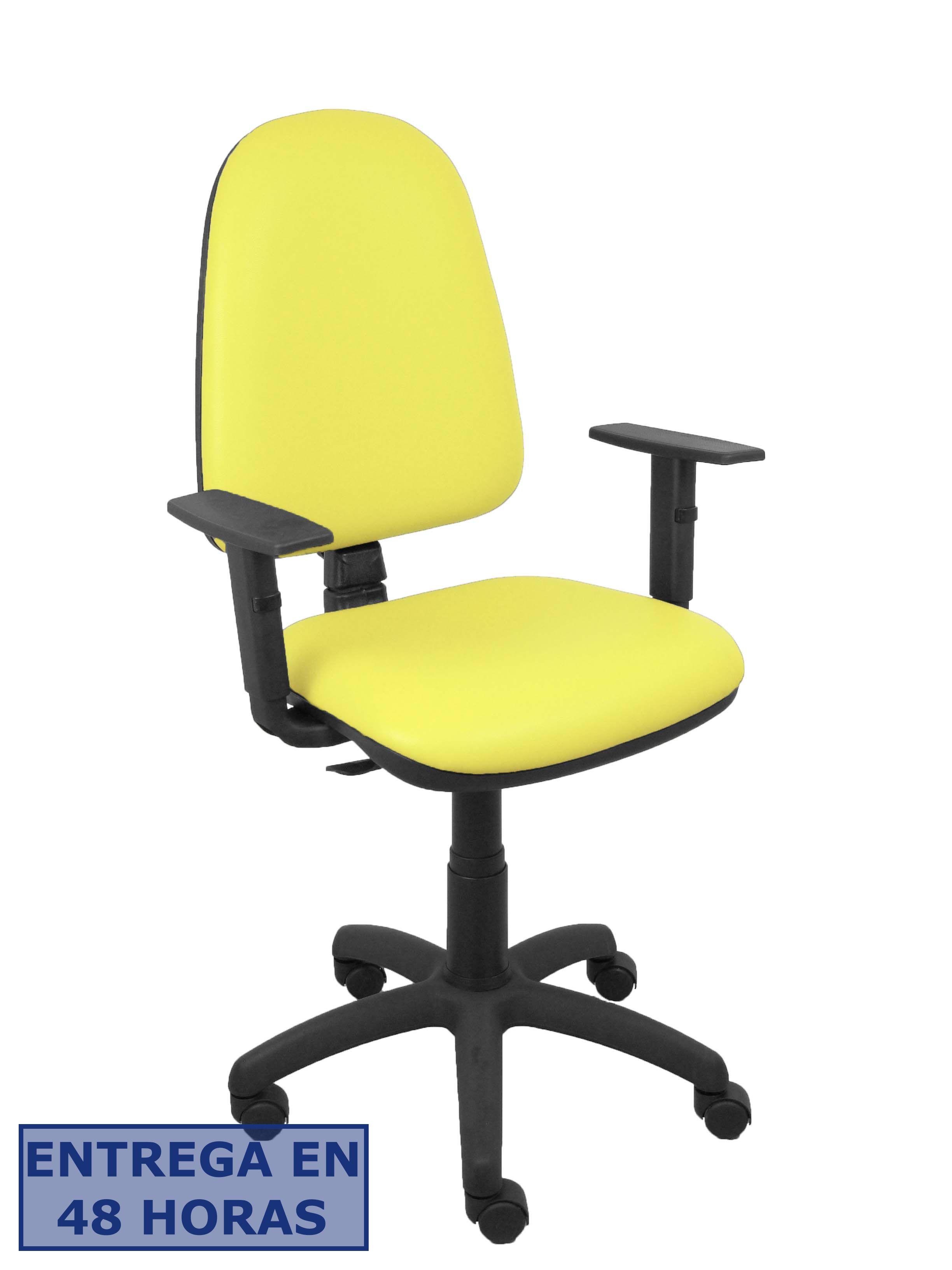 Piqueras Y Crespo Silla Aýna similpiel amarillo brazos regulables