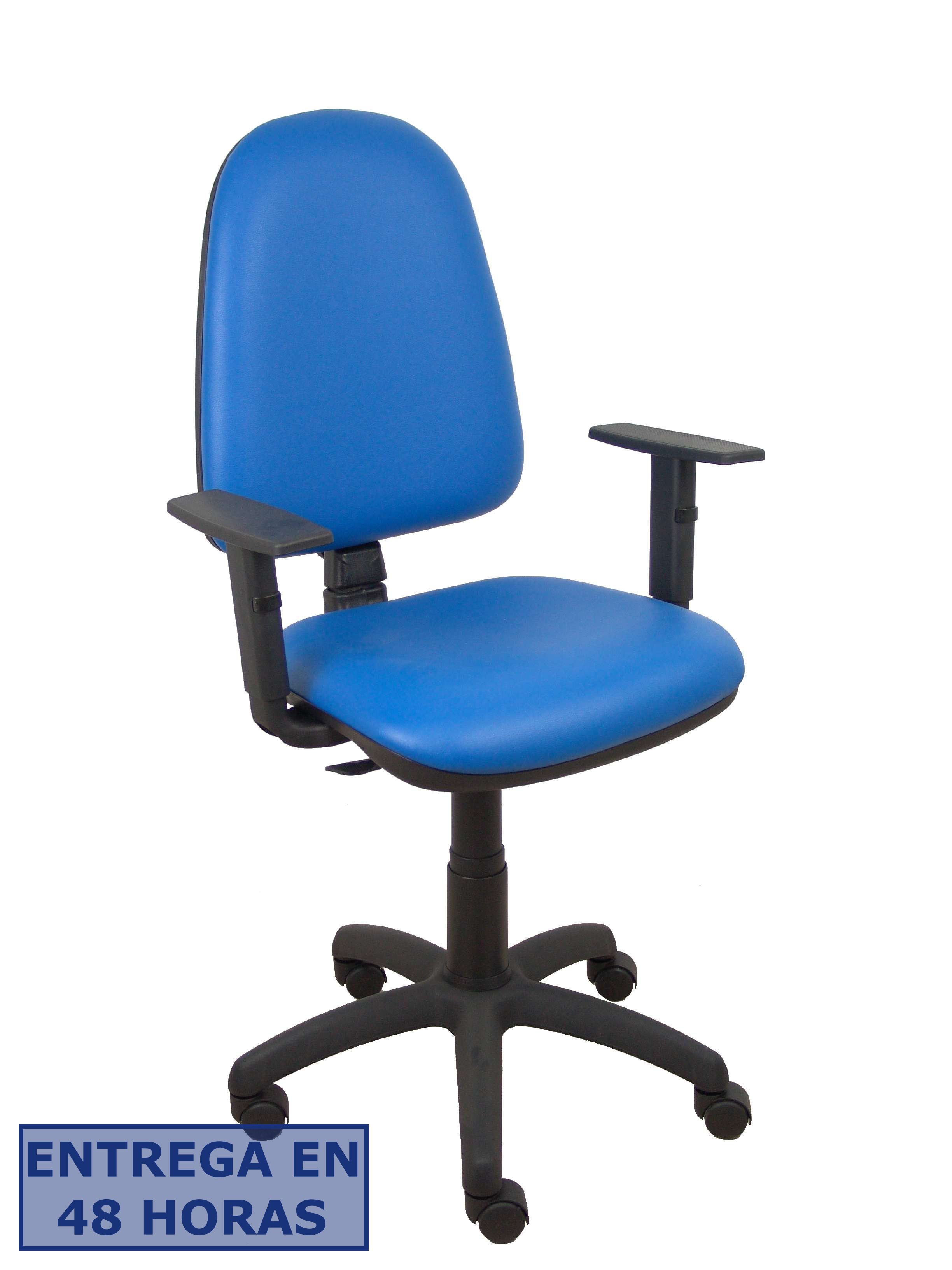 Piqueras Y Crespo Silla Aýna similpiel azul brazos regulables