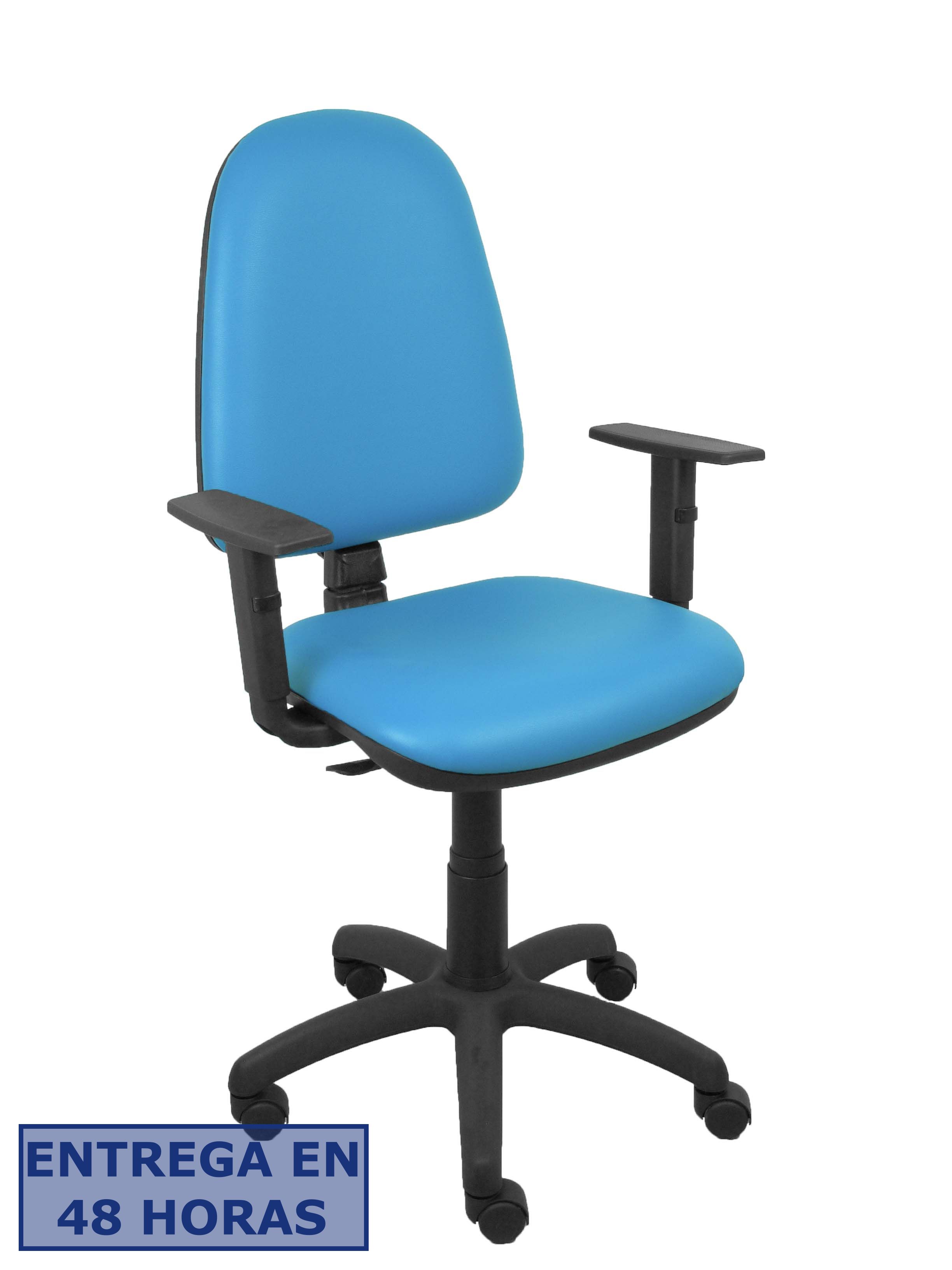 Piqueras Y Crespo Silla Aýna similpiel azul claro brazos regulables