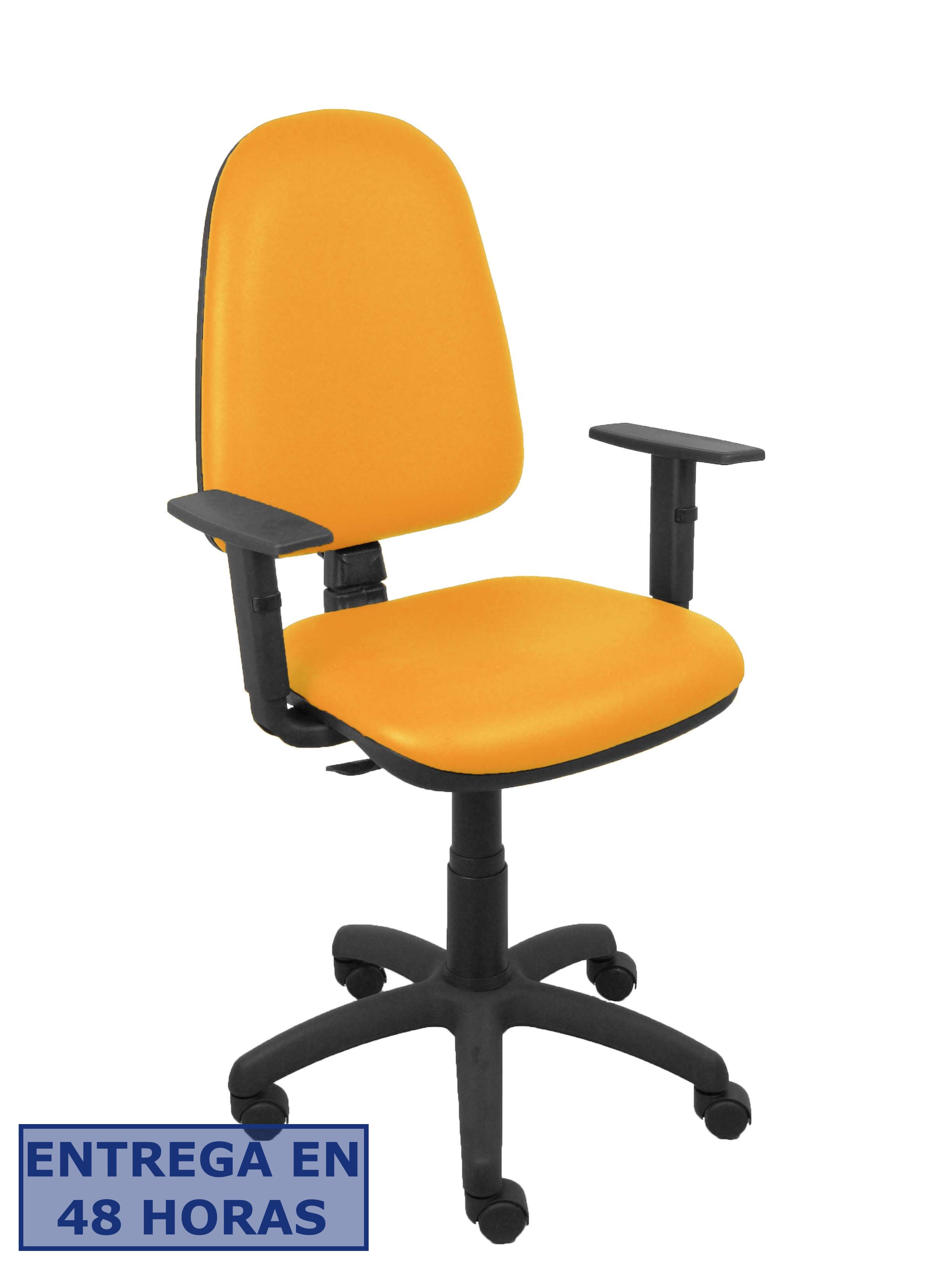 Piqueras Y Crespo Silla Aýna similpiel naranja brazos regulables