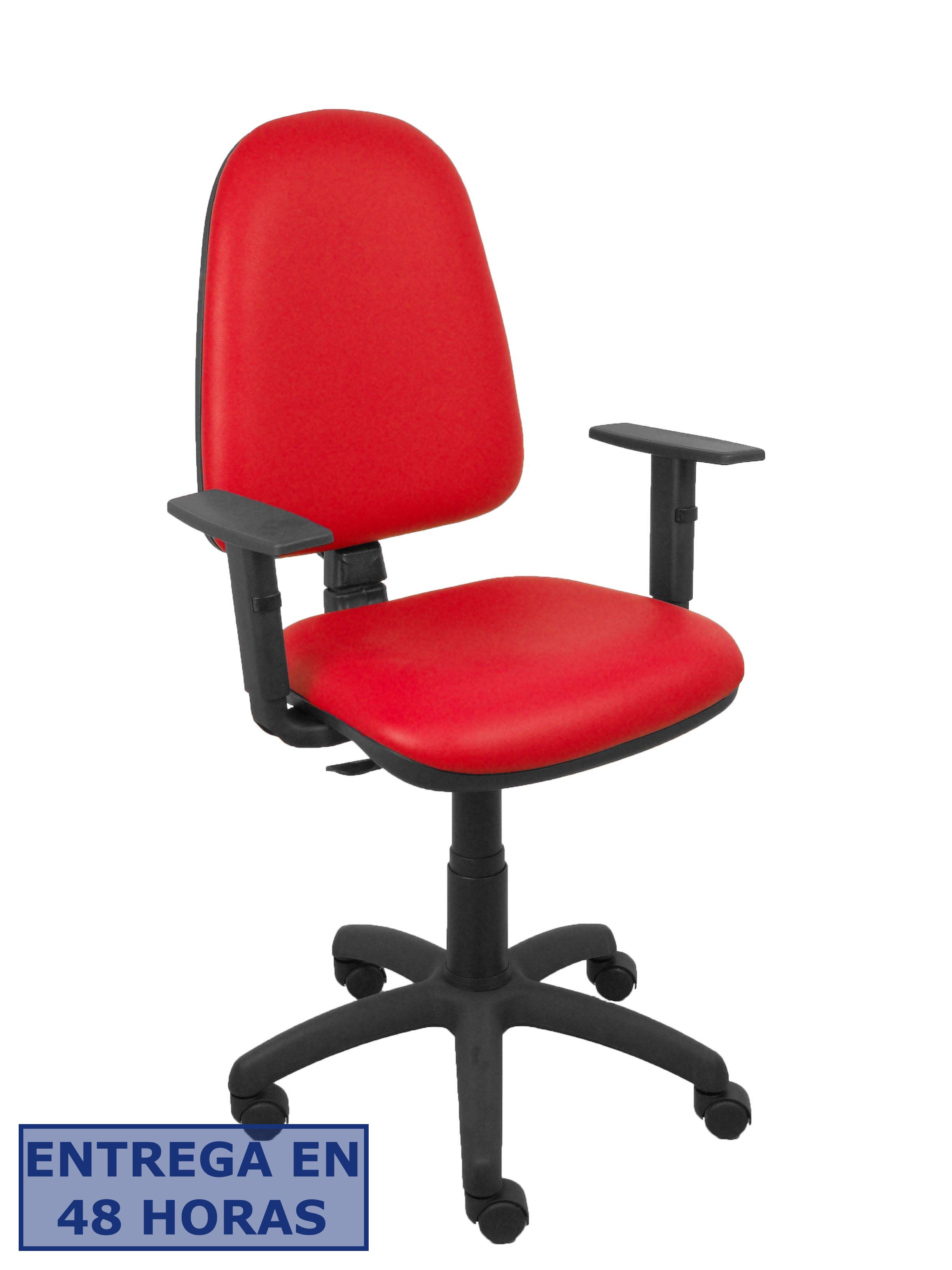 Piqueras Y Crespo Silla Aýna similpiel rojo brazos regulables