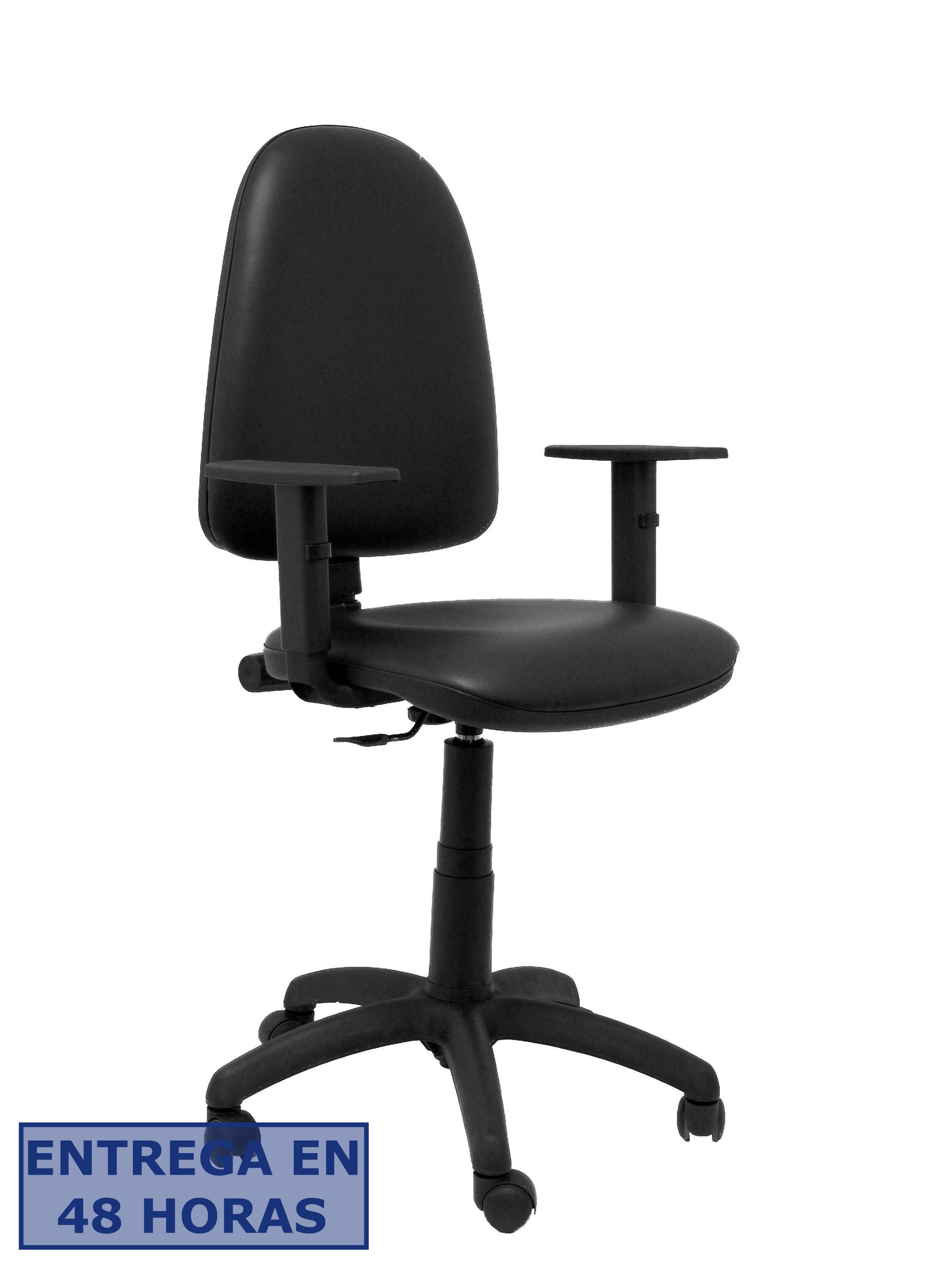Piqueras Y Crespo Silla Aýna similpiel negro con brazos regulables