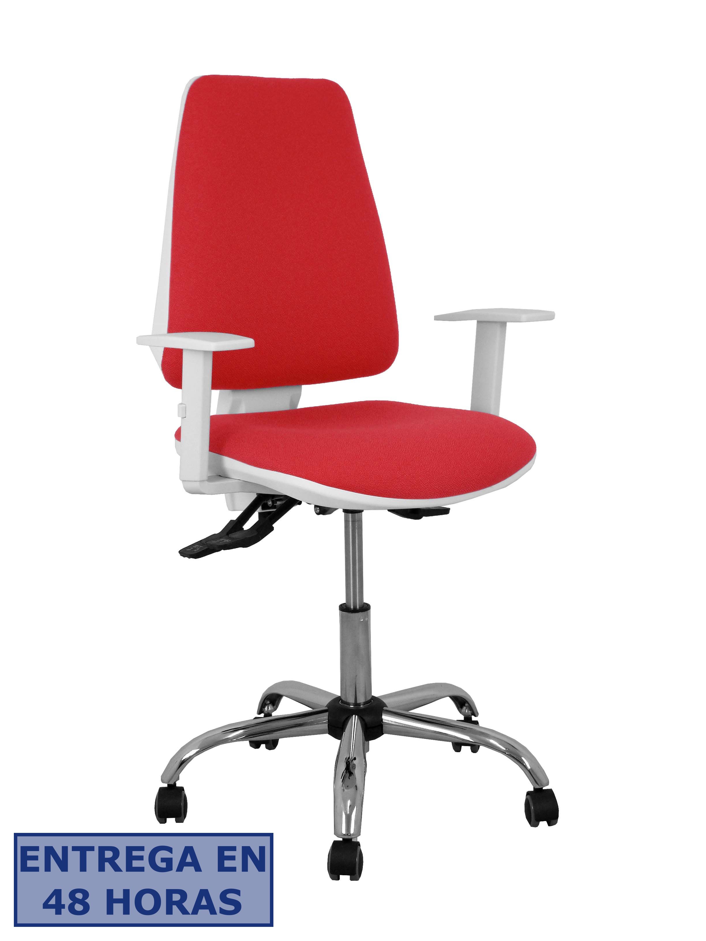 Piqueras Y Crespo Silla Elche blanca asincro bali rojo brazos regulables ruedas de parque