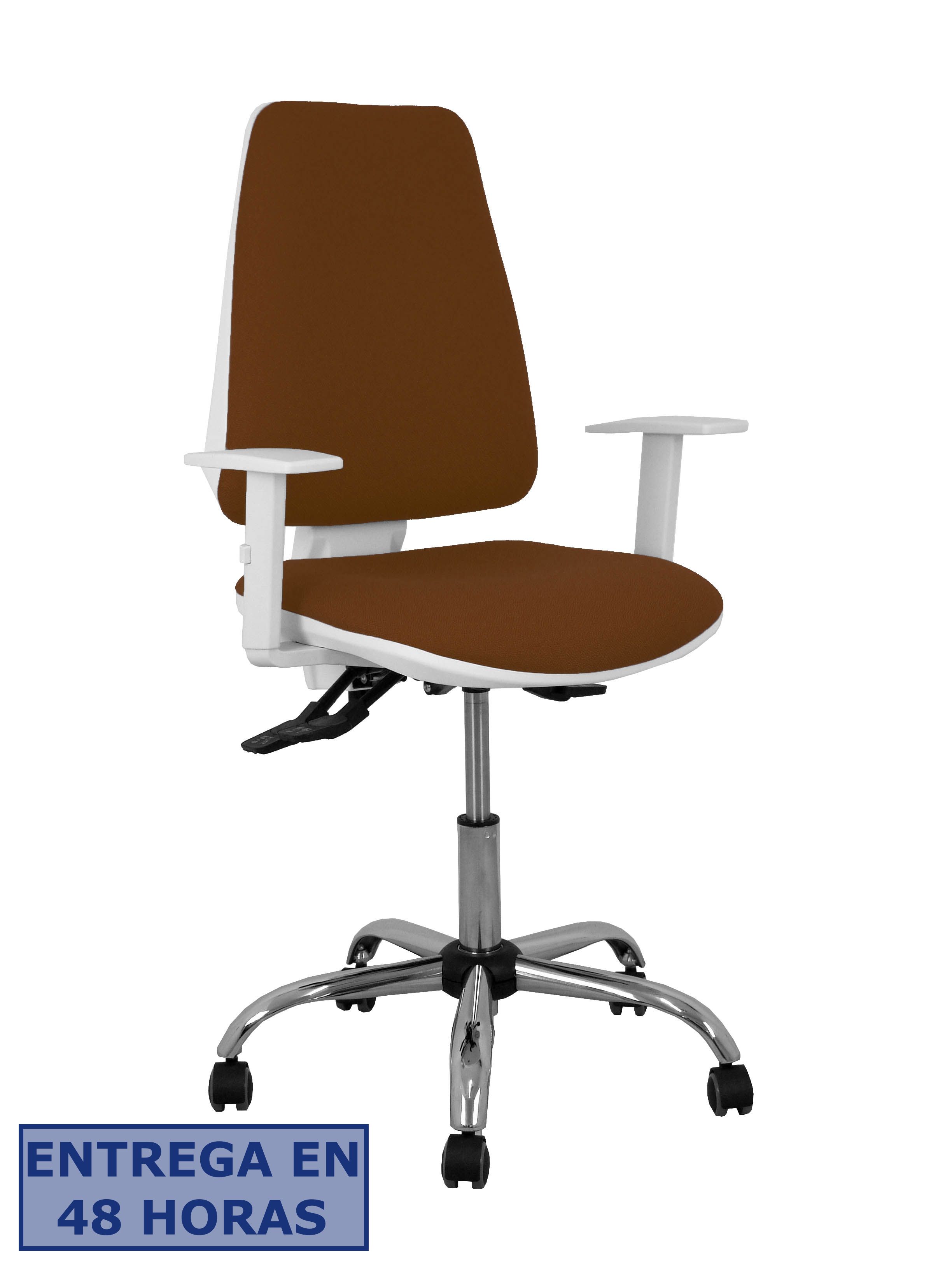 Piqueras Y Crespo Silla Elche blanca asincro bali marron oscuro brazos regulables ruedas de parque