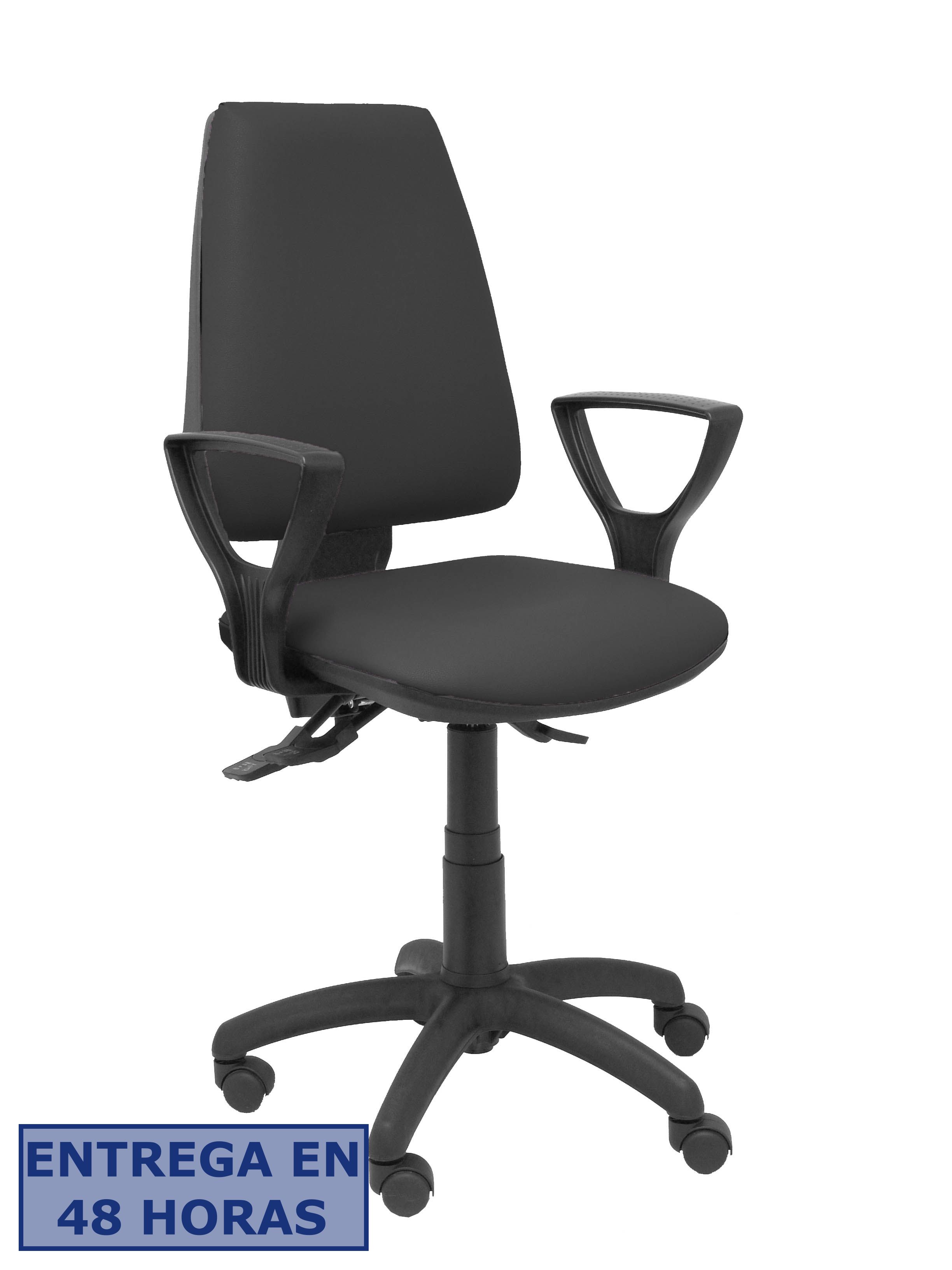 Piqueras Y Crespo Silla Elche asincro similpiel negro con brazos fijos