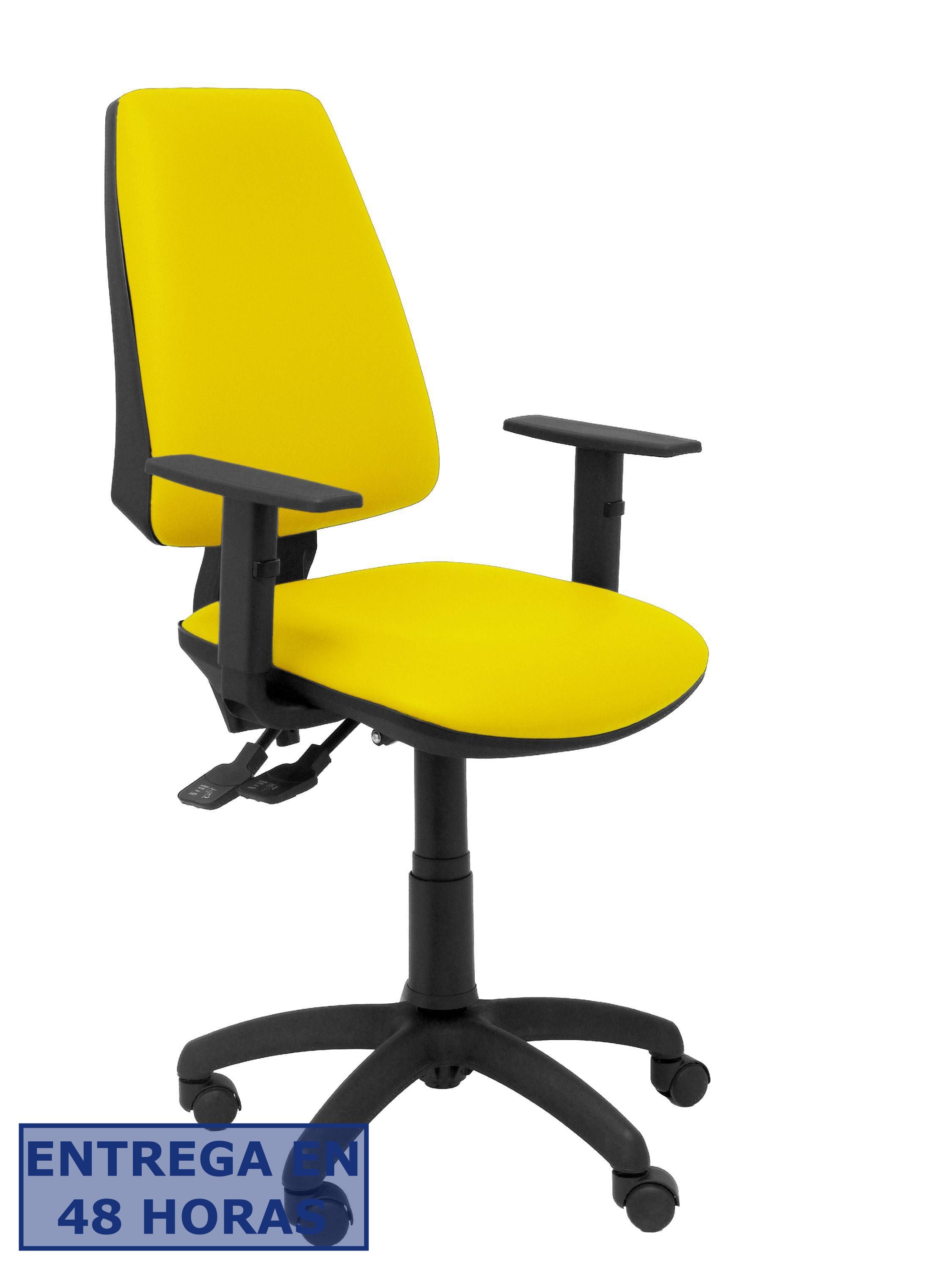 Piqueras Y Crespo Silla Elche S similpiel amarillo brazos regulables