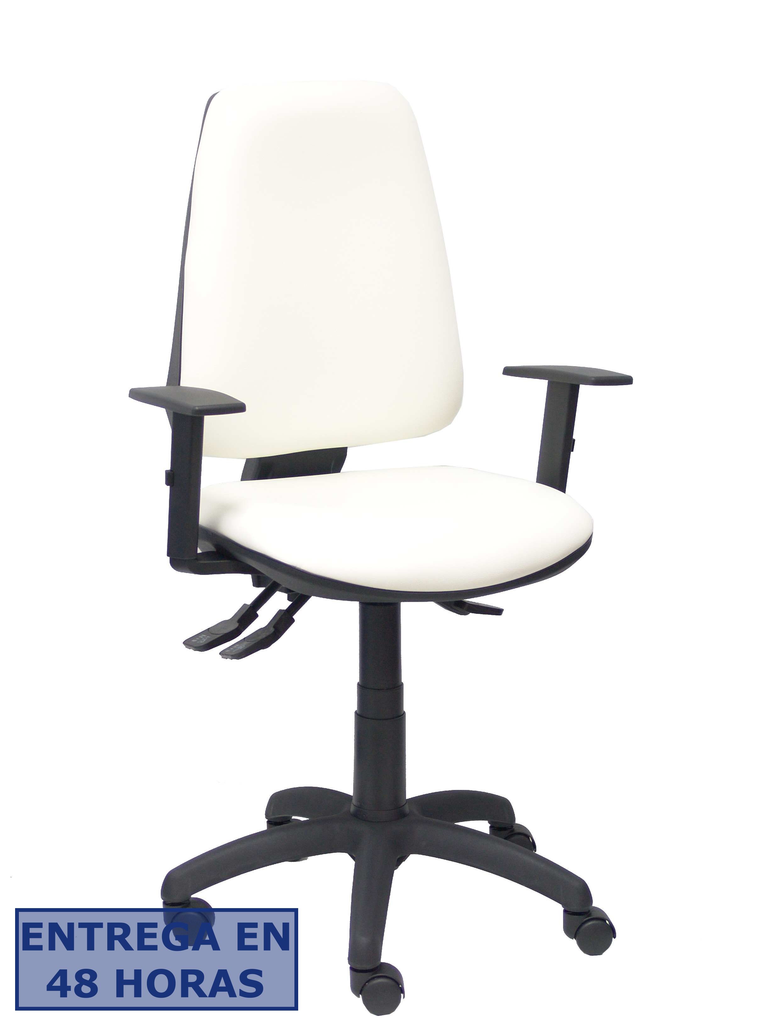 Piqueras Y Crespo Silla Elche S similpiel blanco brazos regulables