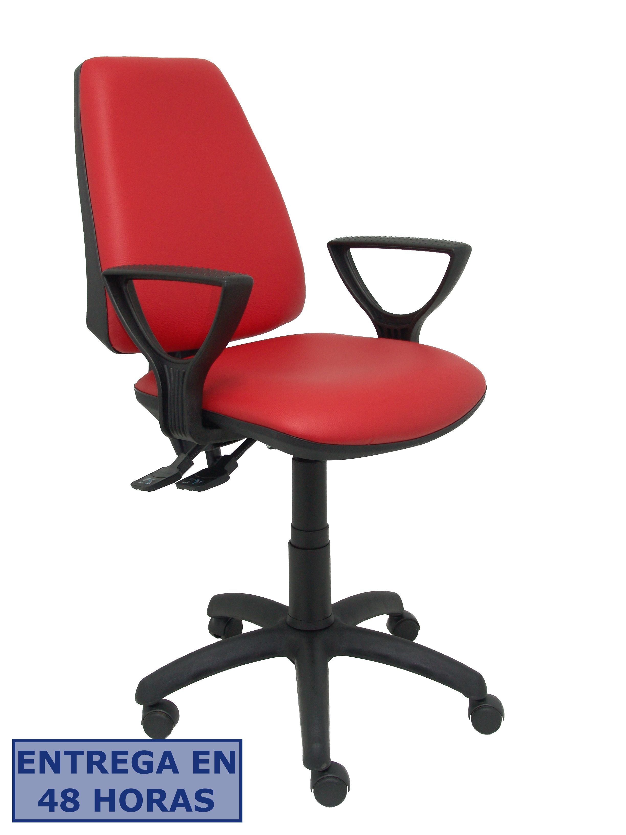 Piqueras Y Crespo Silla Elche S similpiel rojo brazos fijos