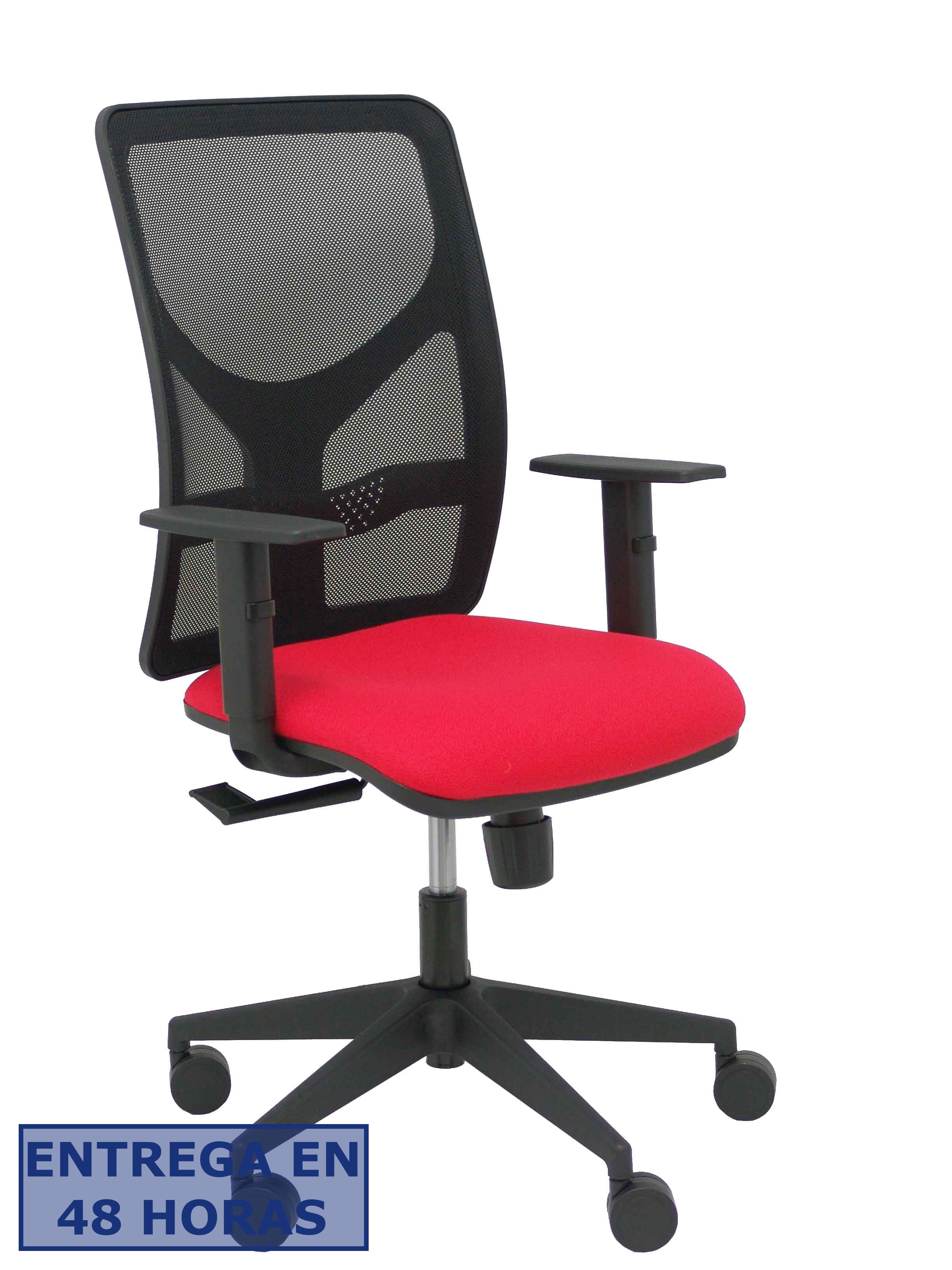 Piqueras Y Crespo Silla Motilla malla negra asiento bali rojo brazo regulable