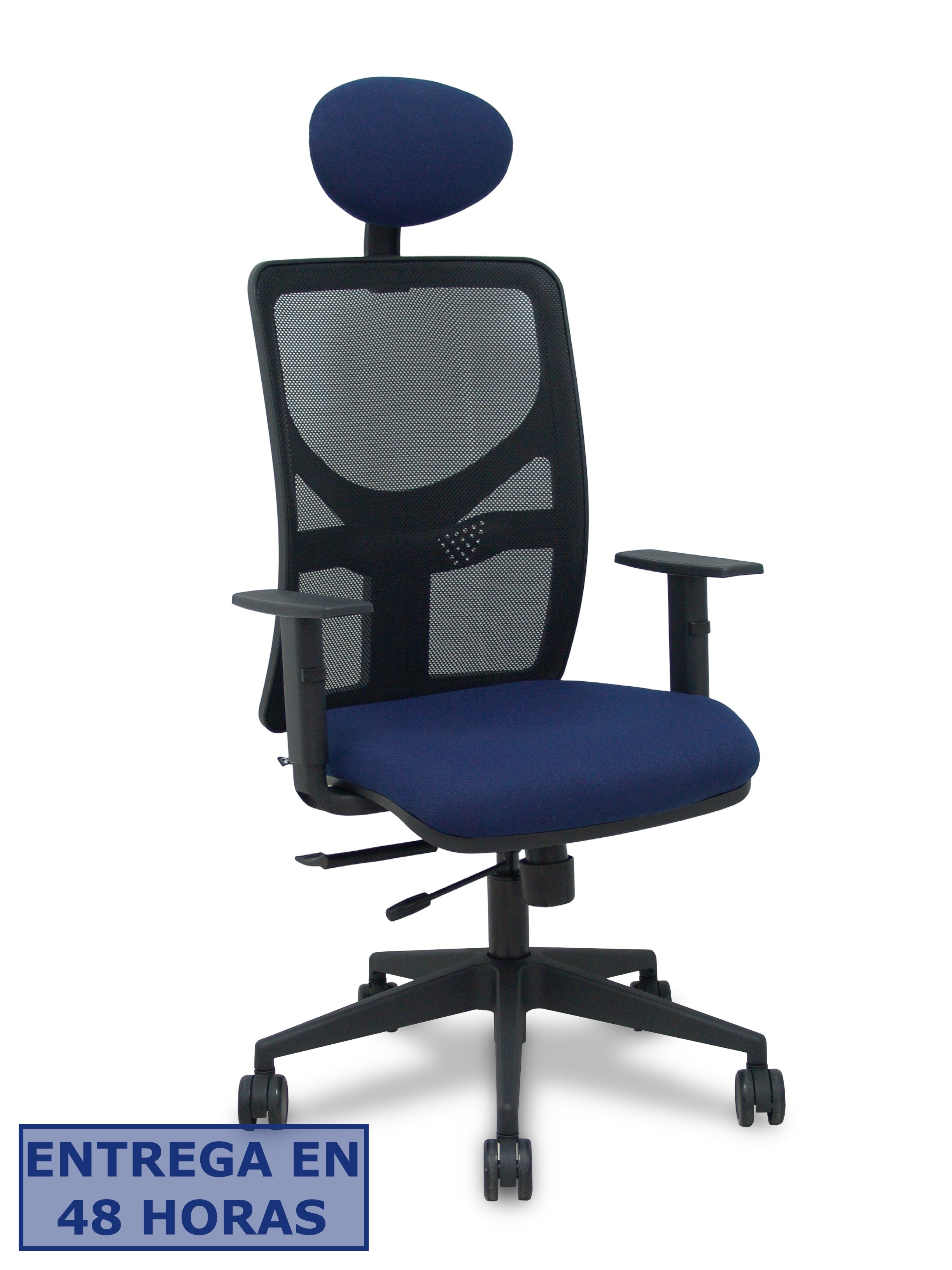 Piqueras Y Crespo Silla Motilla traslack malla negra asiento bali azul marino brazos 1D base…