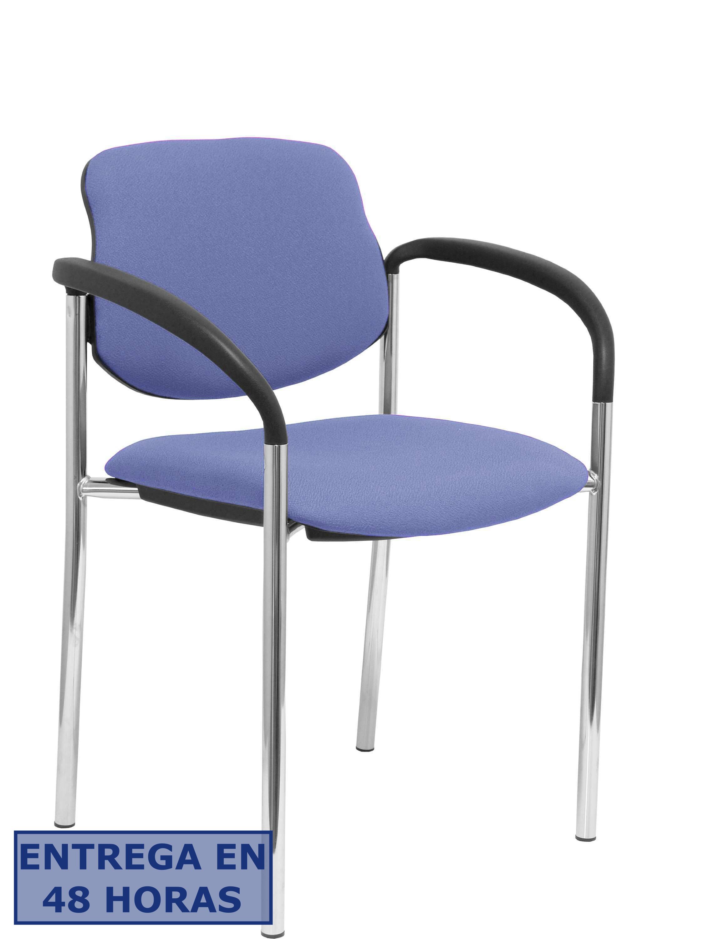 Piqueras Y Crespo Nowy Styl Silla fija Styl bali azul claro chasis cromo con brazos