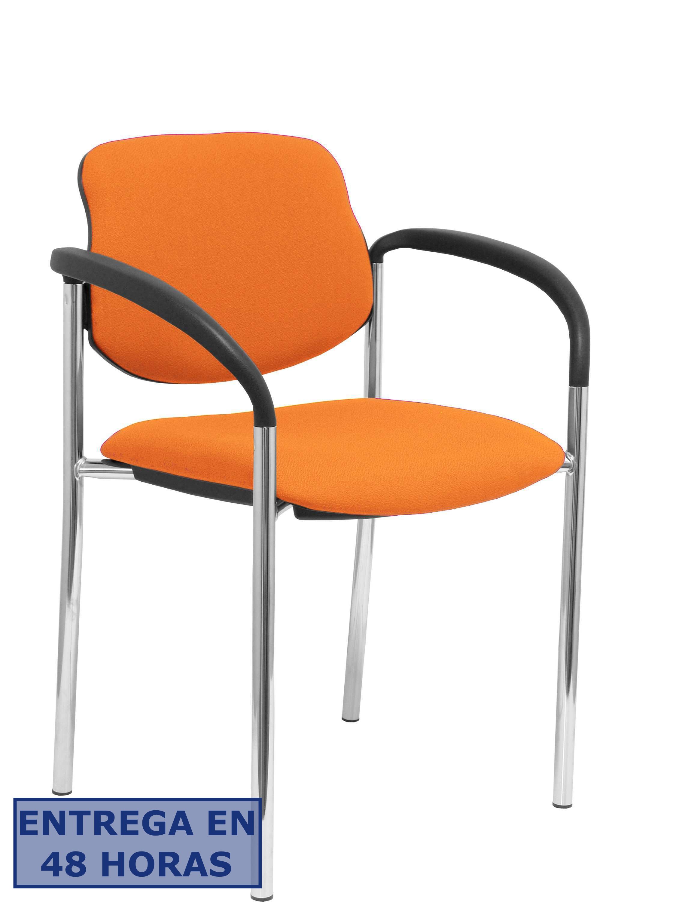 Piqueras Y Crespo Nowy Styl Silla fija Styl bali naranja chasis cromo con brazos