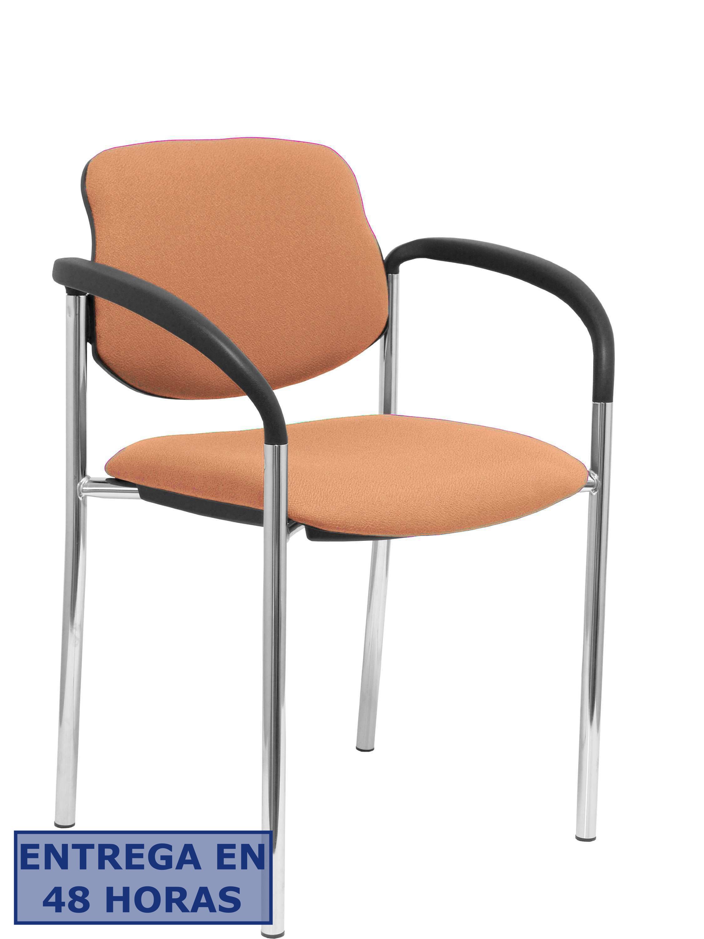 Piqueras Y Crespo Nowy Styl Silla fija Styl bali marron chasis cromo con brazos
