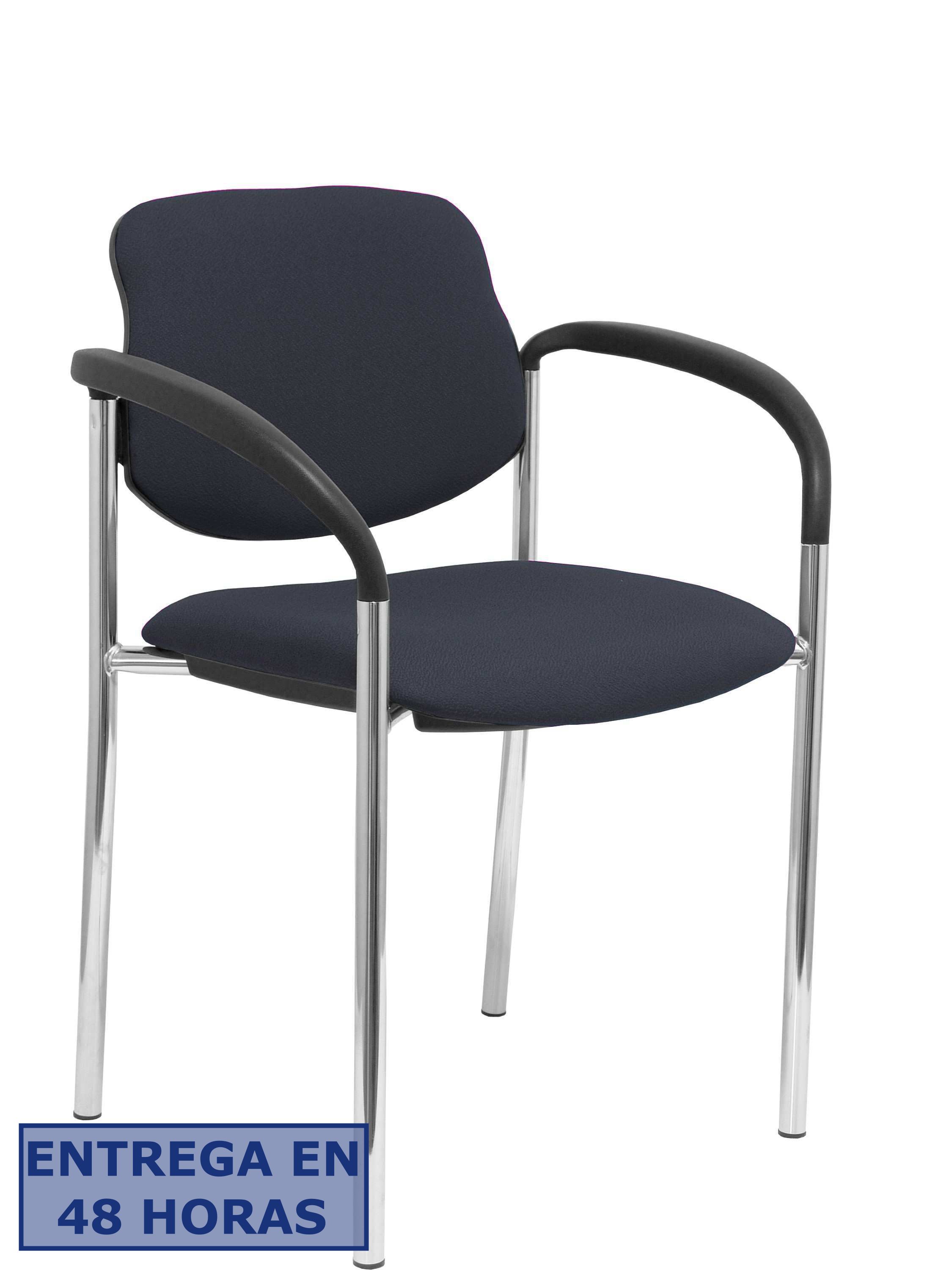 Piqueras Y Crespo Nowy Styl Silla fija Styl bali gris oscuro chasis cromo con brazos