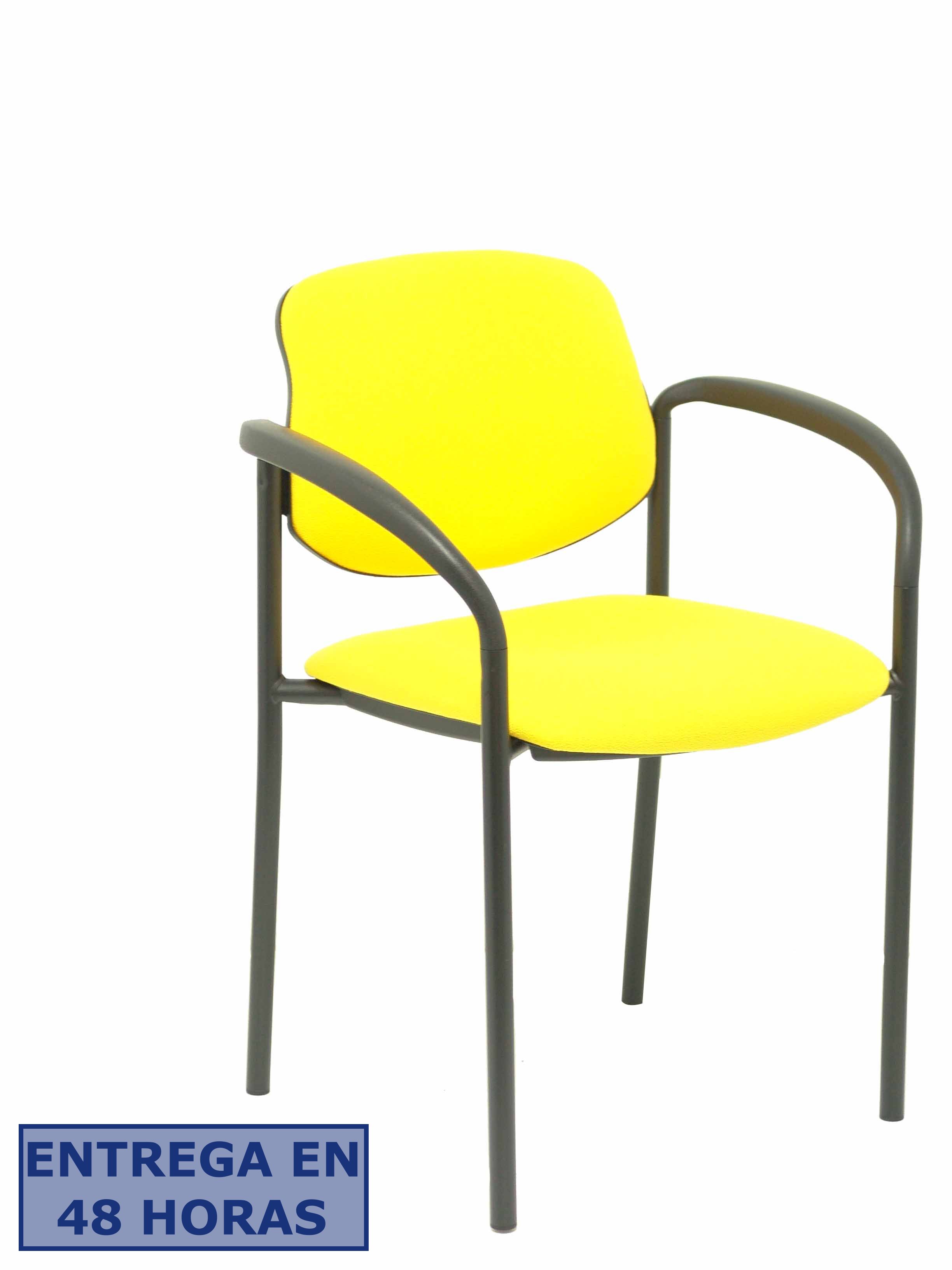 Piqueras Y Crespo Nowy Styl Silla fija Styl bali amarillo chasis negro con brazos
