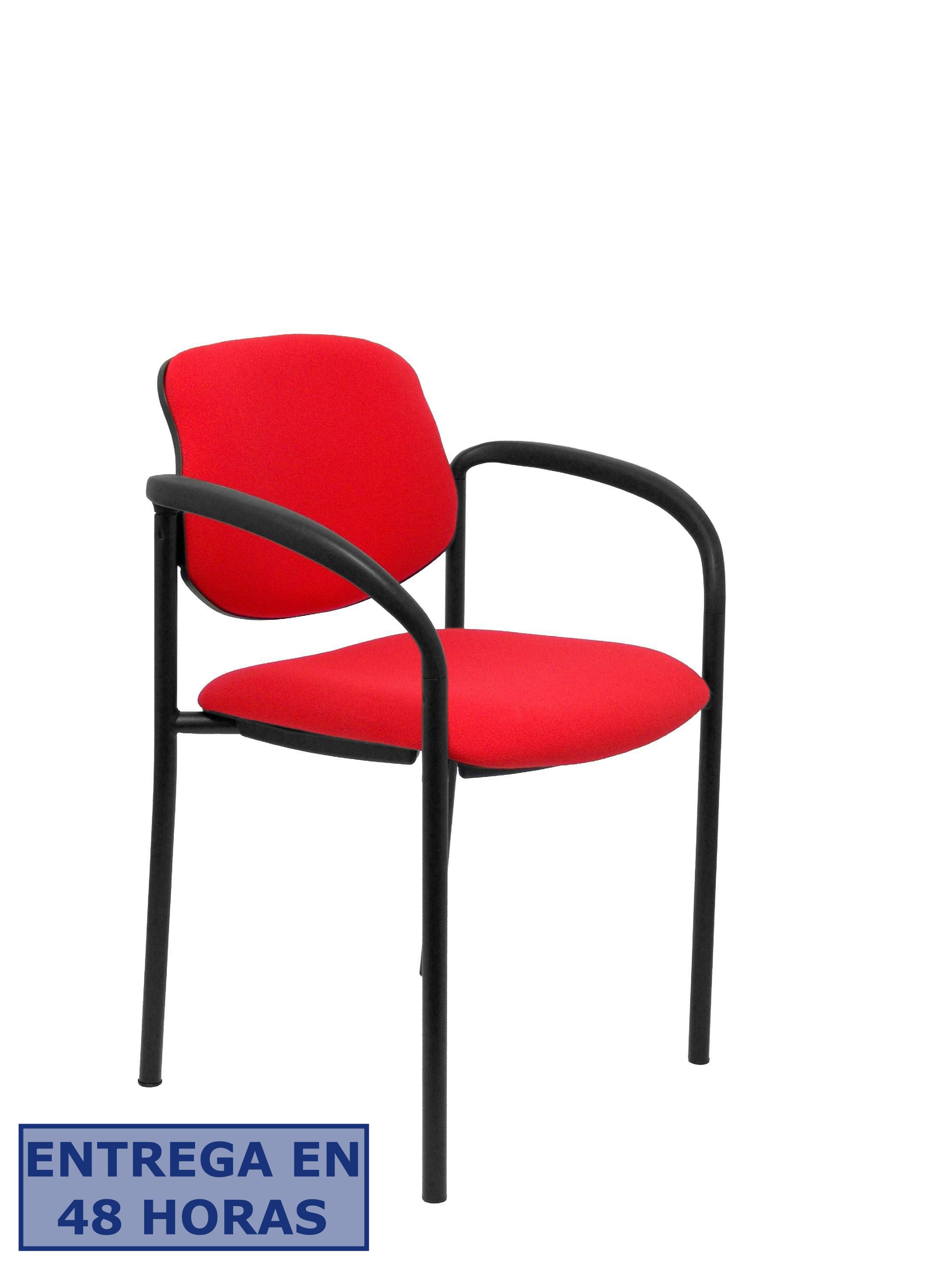 Piqueras Y Crespo Nowy Styl Silla fija Styl bali rojo chasis negro con brazos