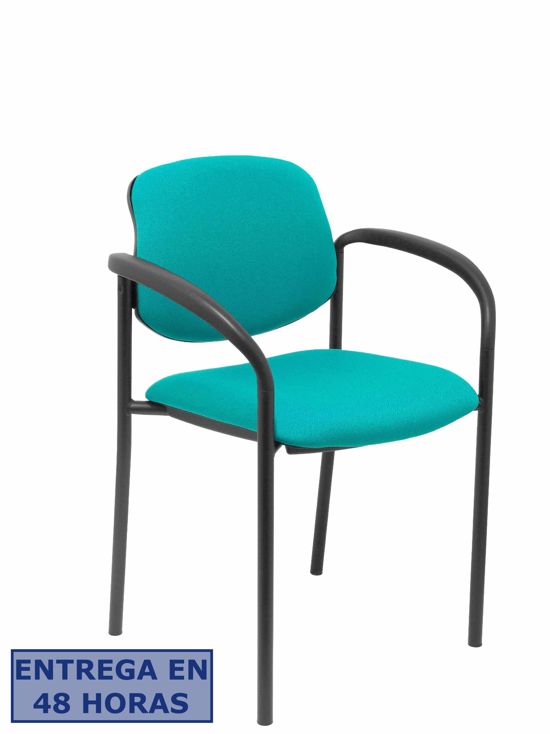 Piqueras Y Crespo Nowy Styl Silla fija Styl bali turquesa chasis negro con brazos