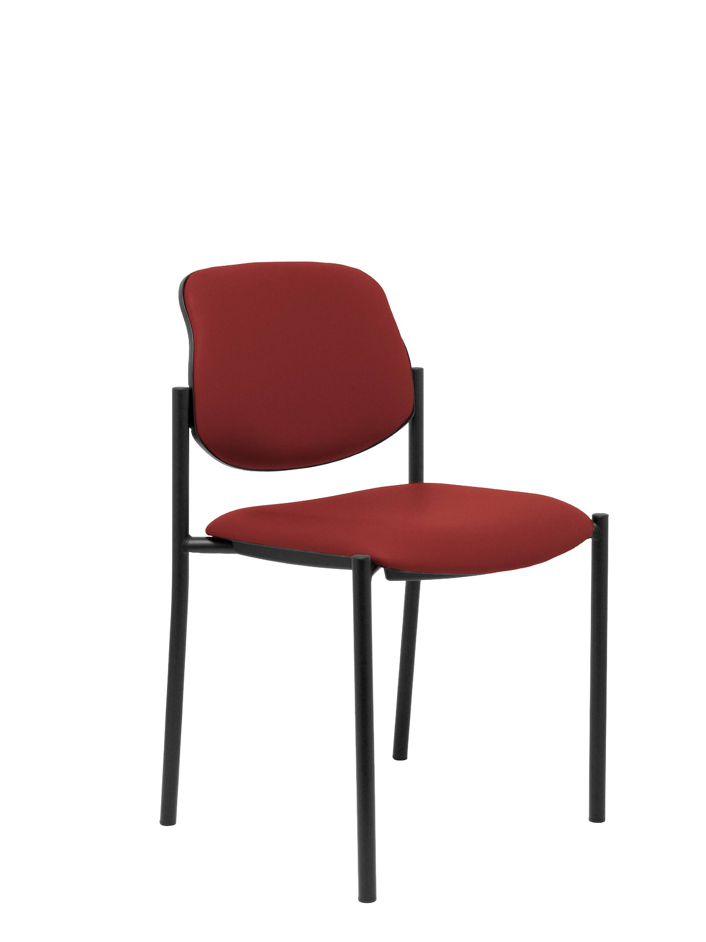 Piqueras Y Crespo Nowy Styl Silla fija Styl similpiel granate chasis negro