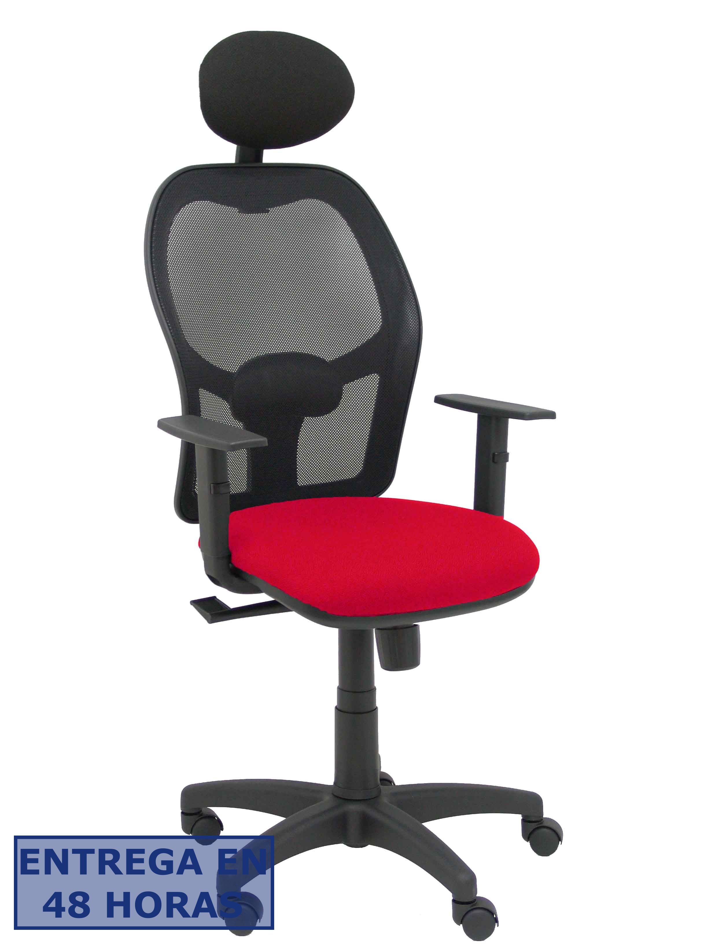 Piqueras Y Crespo Silla Alocen malla negra asiento bali rojo brazos regulables cabecero fijo