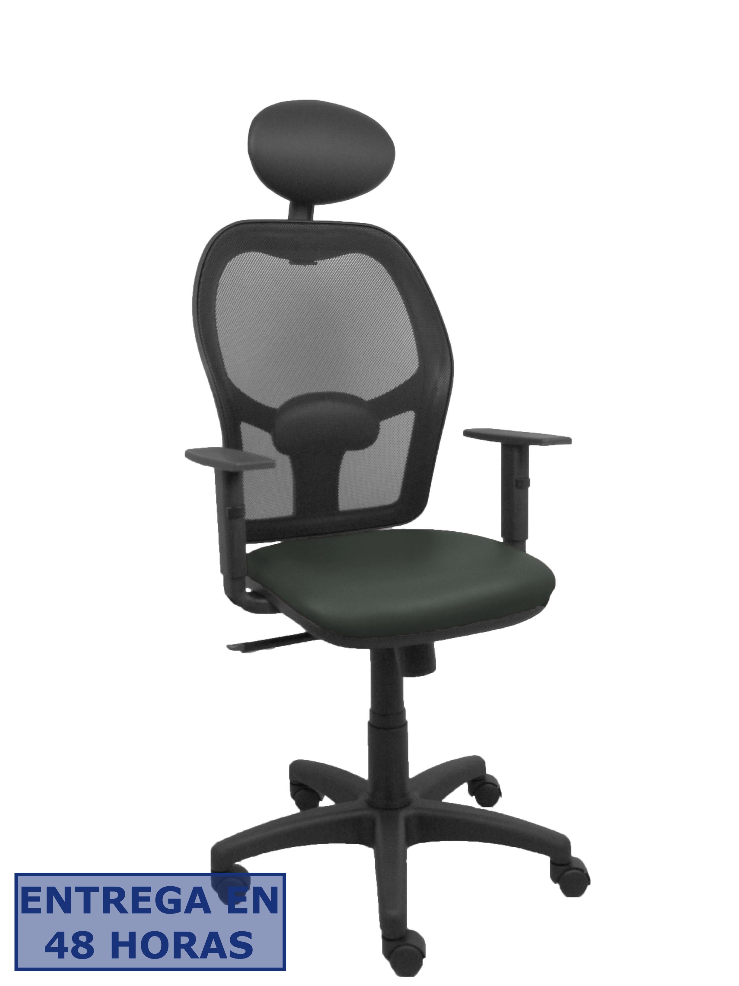 Piqueras Y Crespo Silla Alocen malla negra asiento similpiel gris oscuro brazos regulables cabecero…