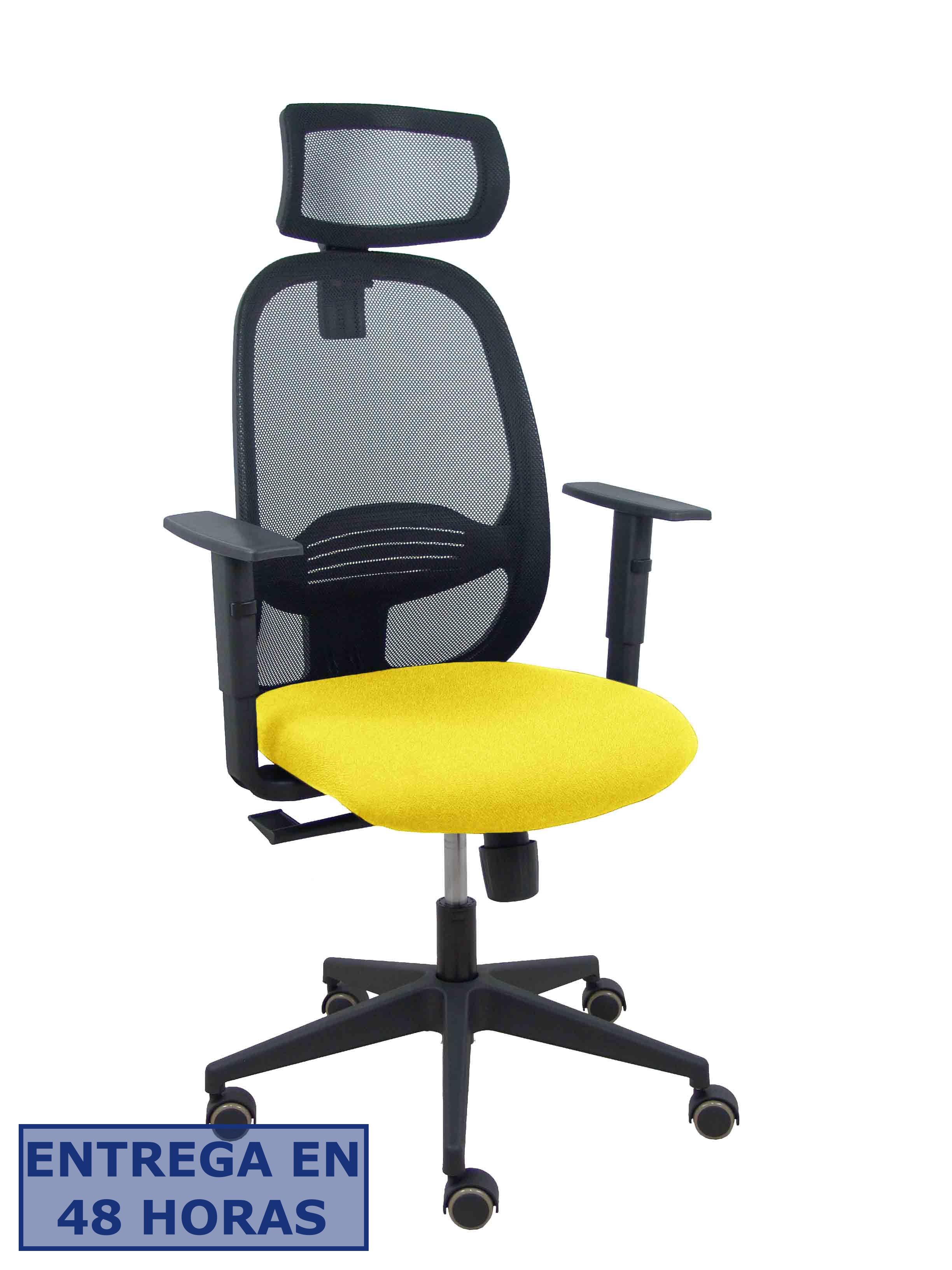 Piqueras Y Crespo Silla Cilanco negra malla negra asiento bali amarillo brazo regulable cabecero…