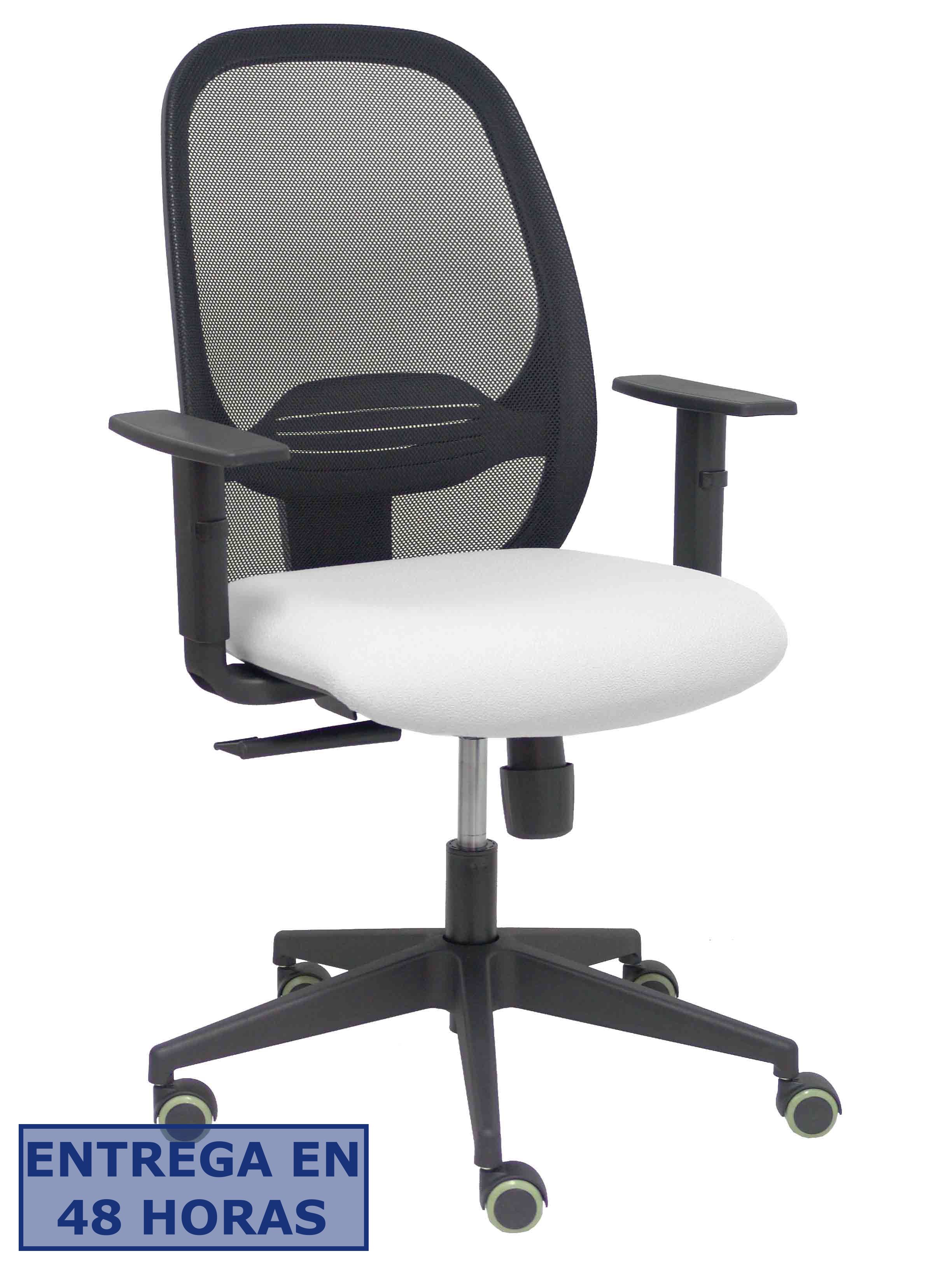 Piqueras Y Crespo Silla Cilanco negra malla negra asiento bali blanco brazo regulable