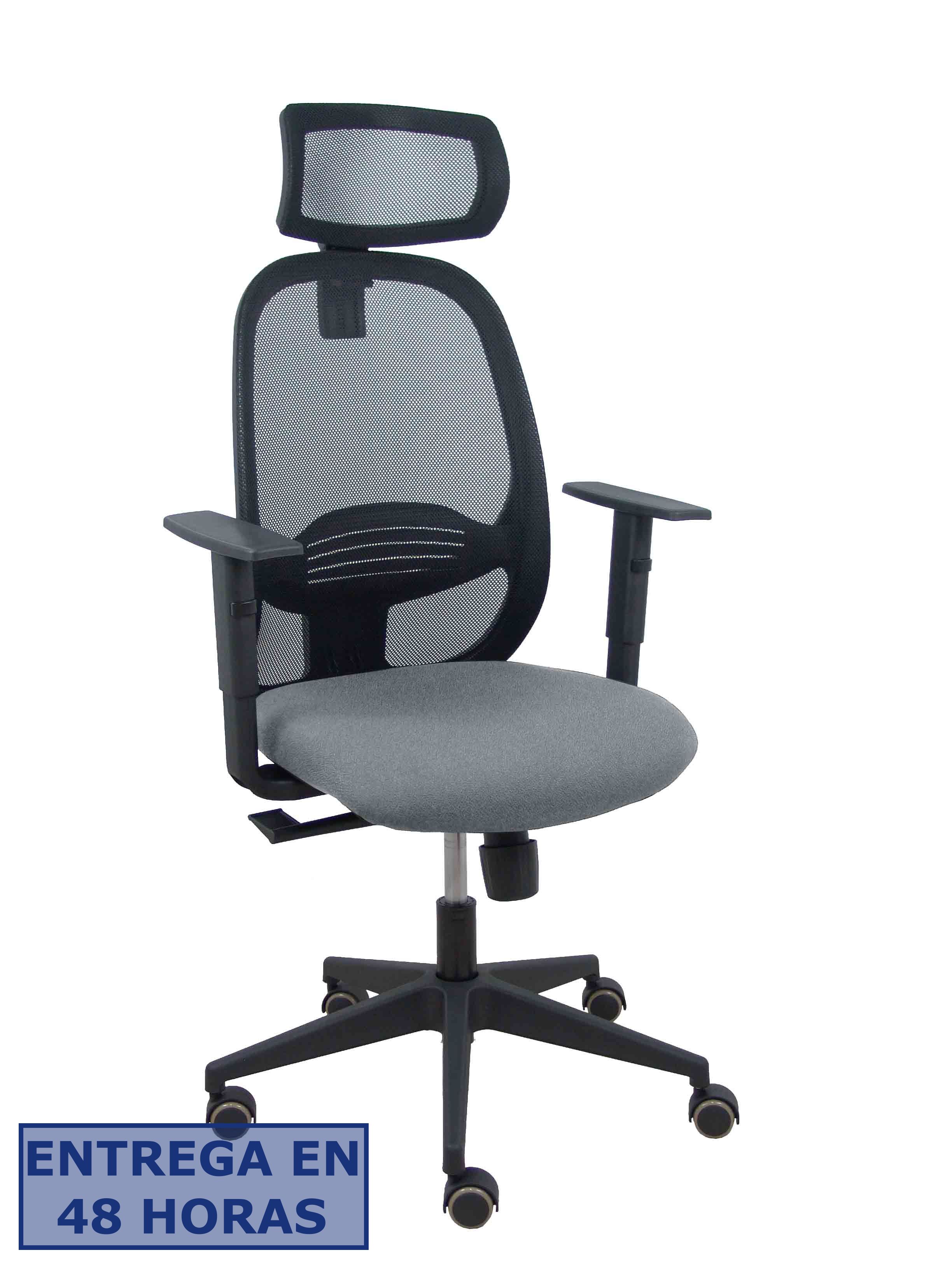 Piqueras Y Crespo Silla Cilanco negra malla negra asiento bali gris brazo regulable cabecero regulable