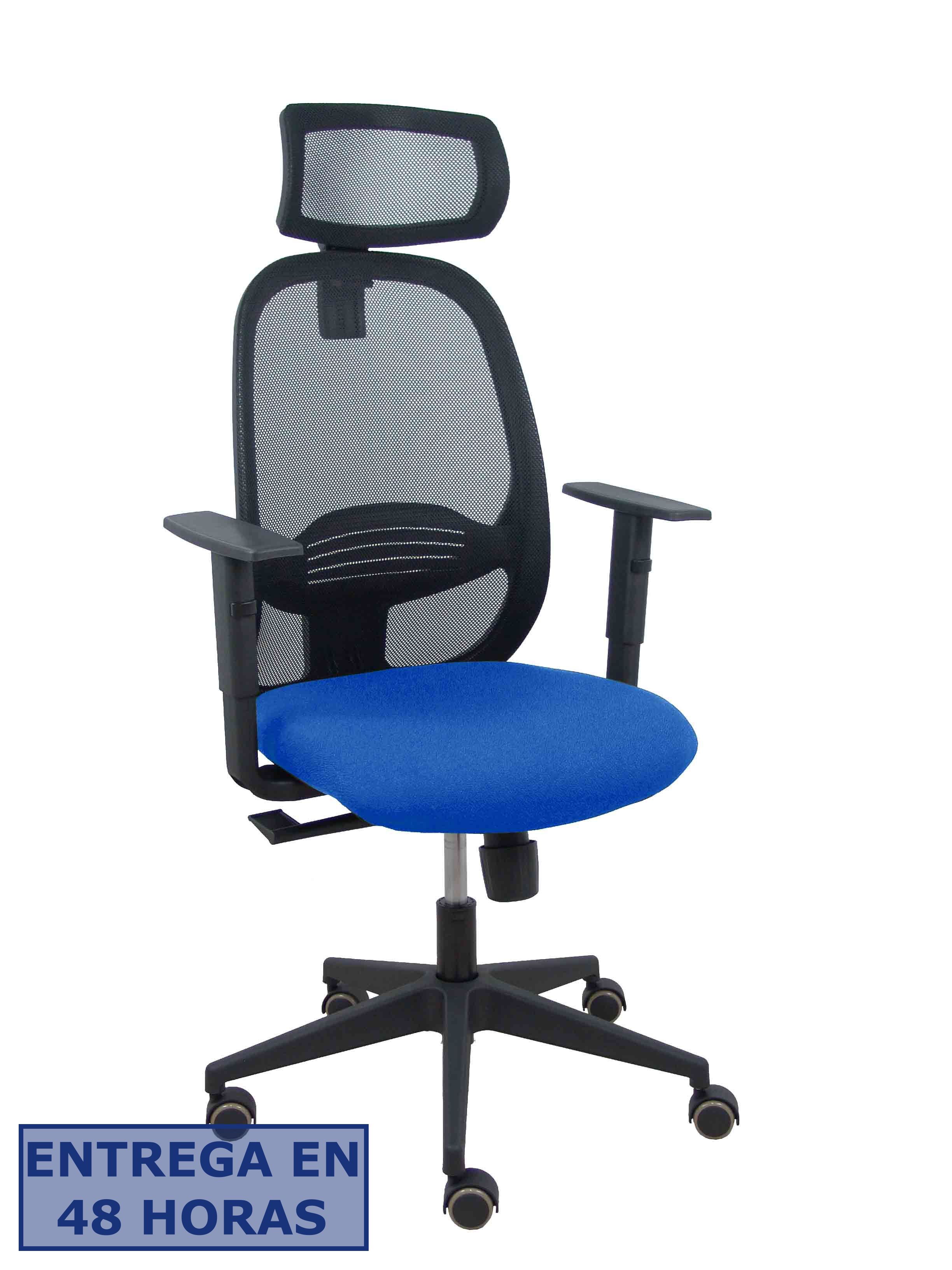 Piqueras Y Crespo Silla Cilanco negra malla negra asiento bali azul brazo regulable cabecero regulable