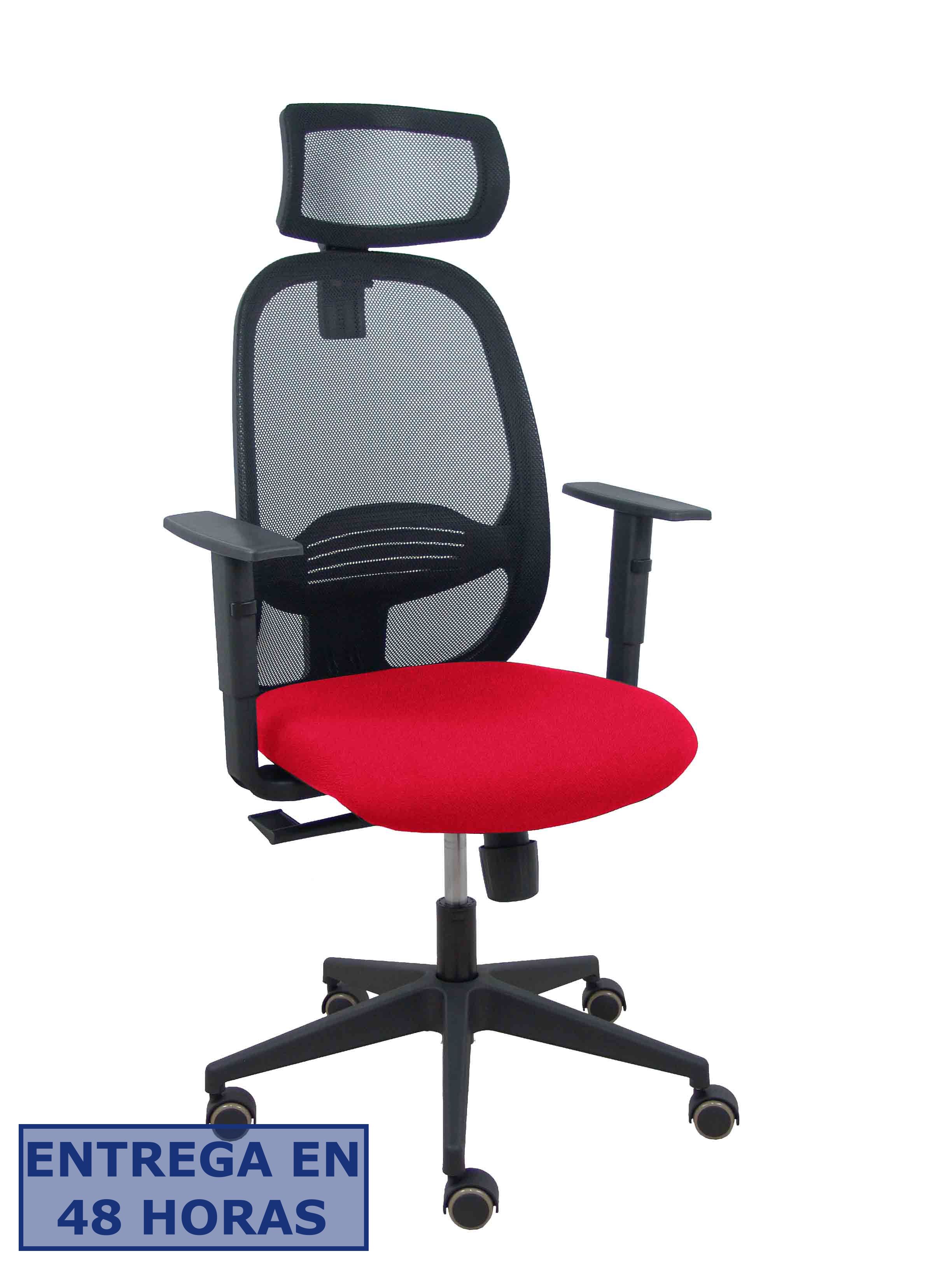 Piqueras Y Crespo Silla Cilanco negra malla negra asiento bali rojo brazo regulable cabecero regulable
