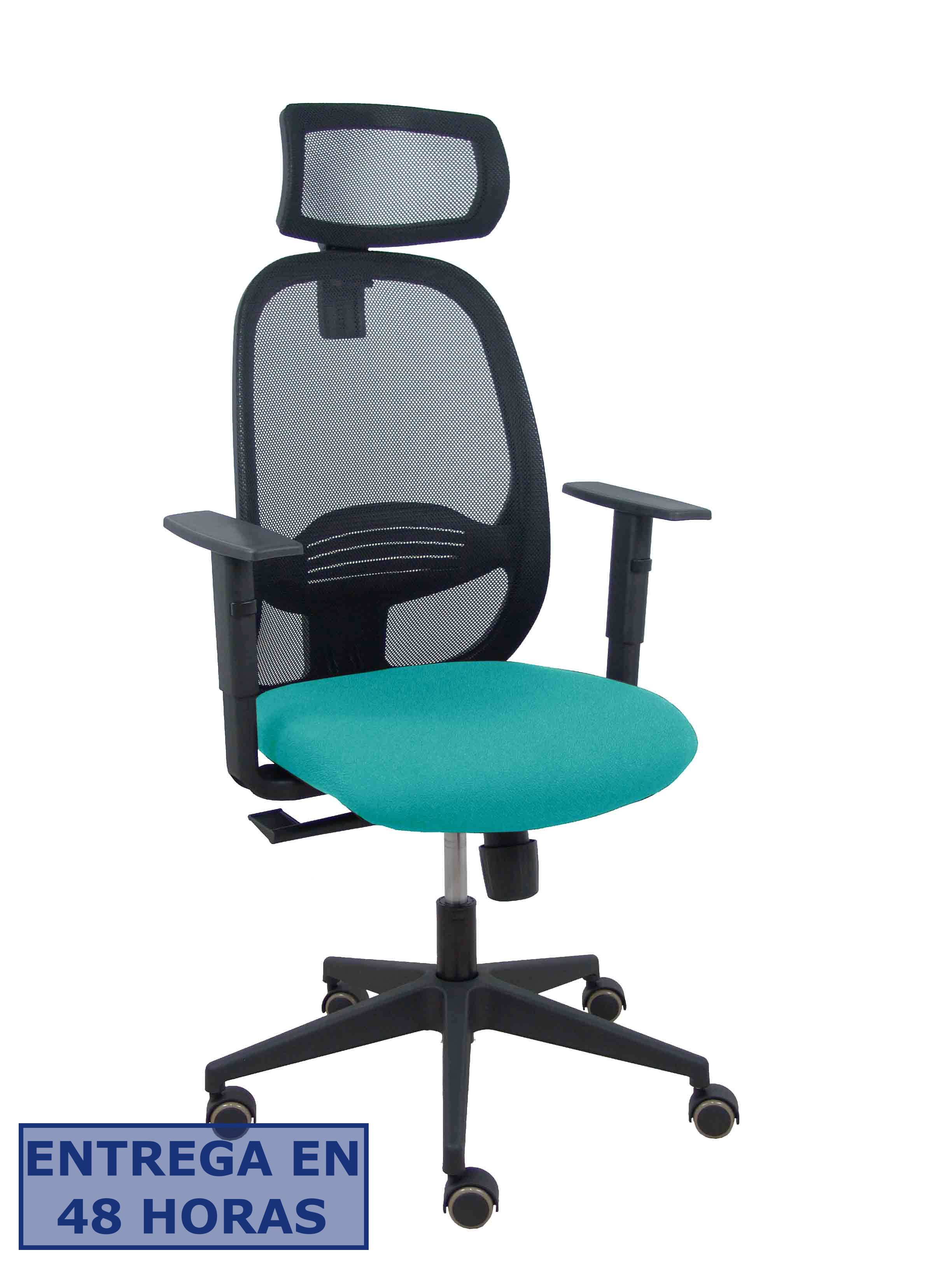 Piqueras Y Crespo Silla Cilanco negra malla negra asiento bali turquesa brazo regulable cabecero…
