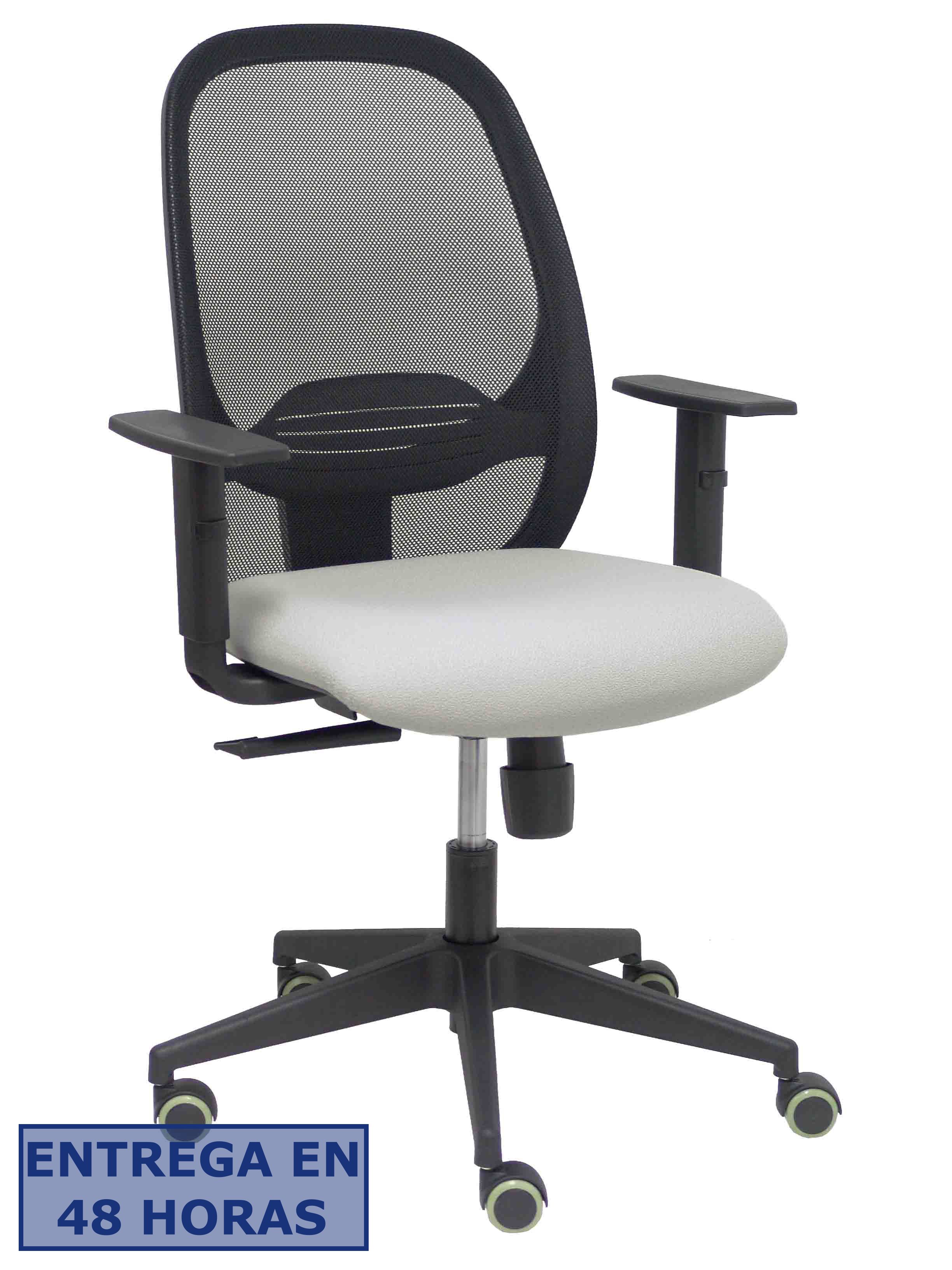 Piqueras Y Crespo Silla Cilanco negra malla negra asiento bali gris claro brazo regulable