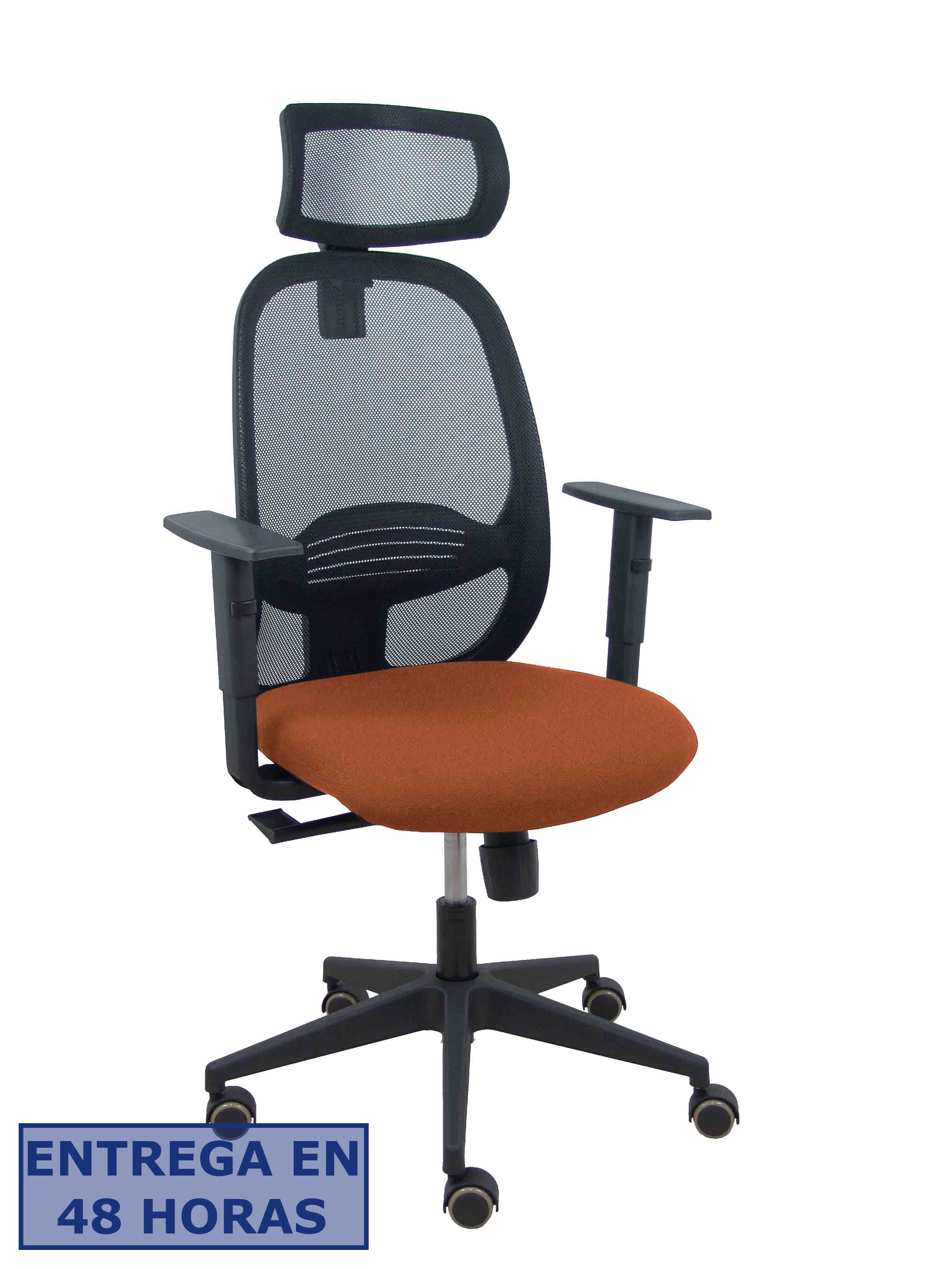 Piqueras Y Crespo Silla Cilanco negra malla negra asiento bali marron oscuro brazo regulable cabecero…