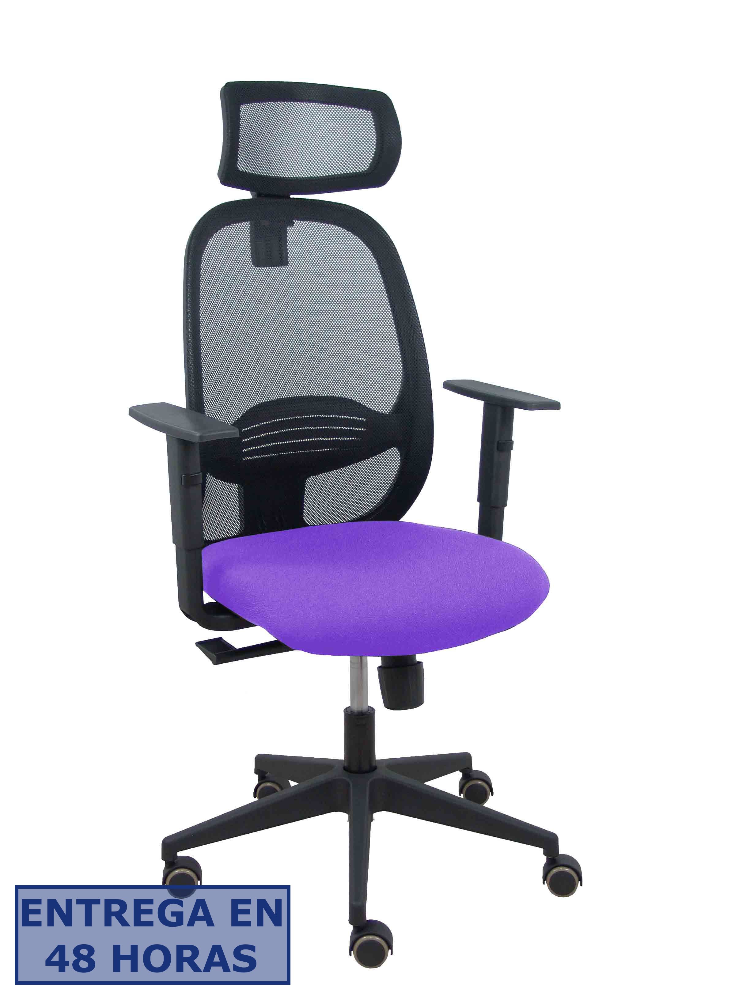 Piqueras Y Crespo Silla Cilanco negra malla negra asiento bali lila brazo regulable cabecero regulable