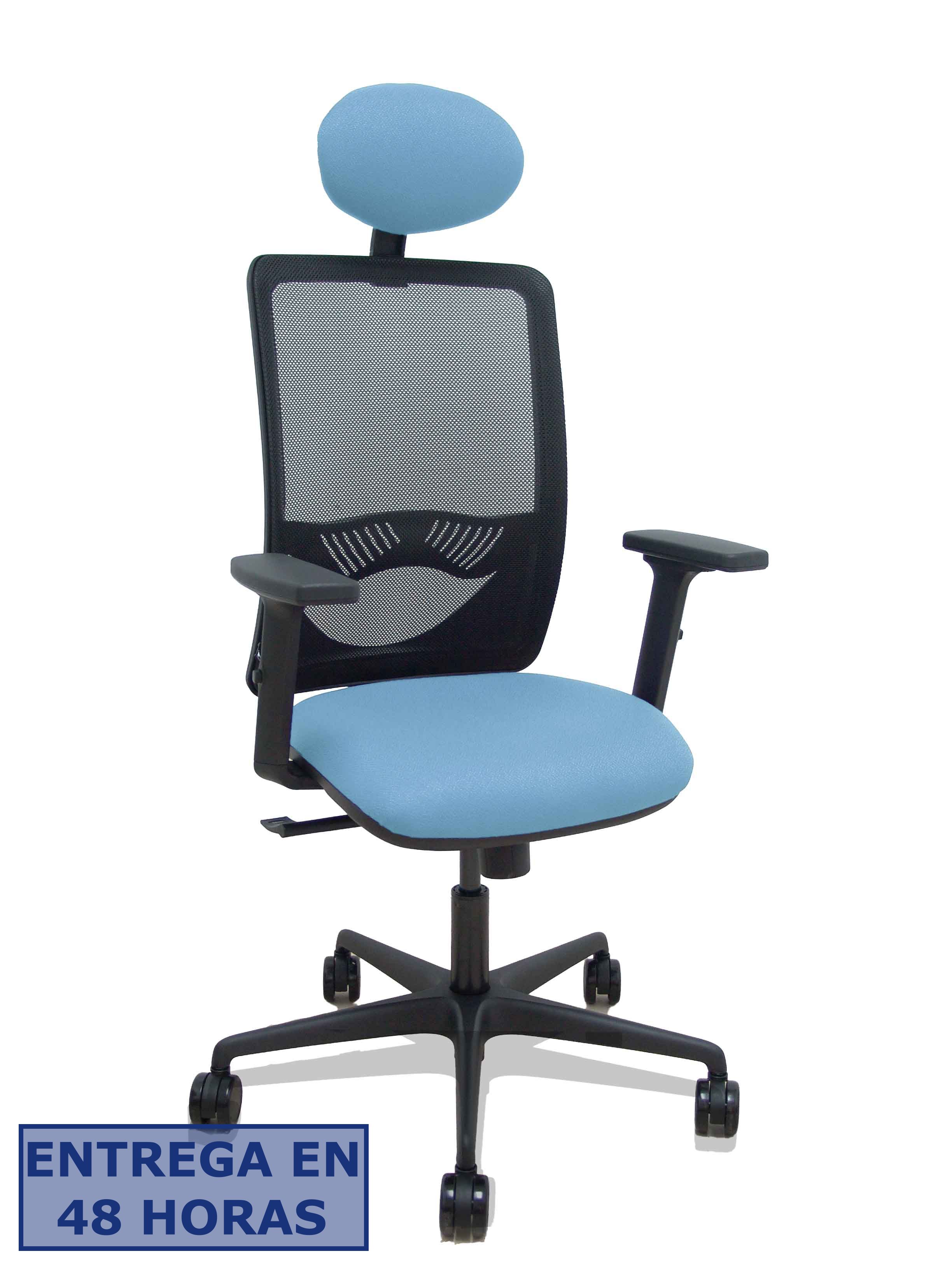 Piqueras Y Crespo Silla Zulema sincro malla negra asiento bali azul cielo brazos 2D ruedas 65mm…