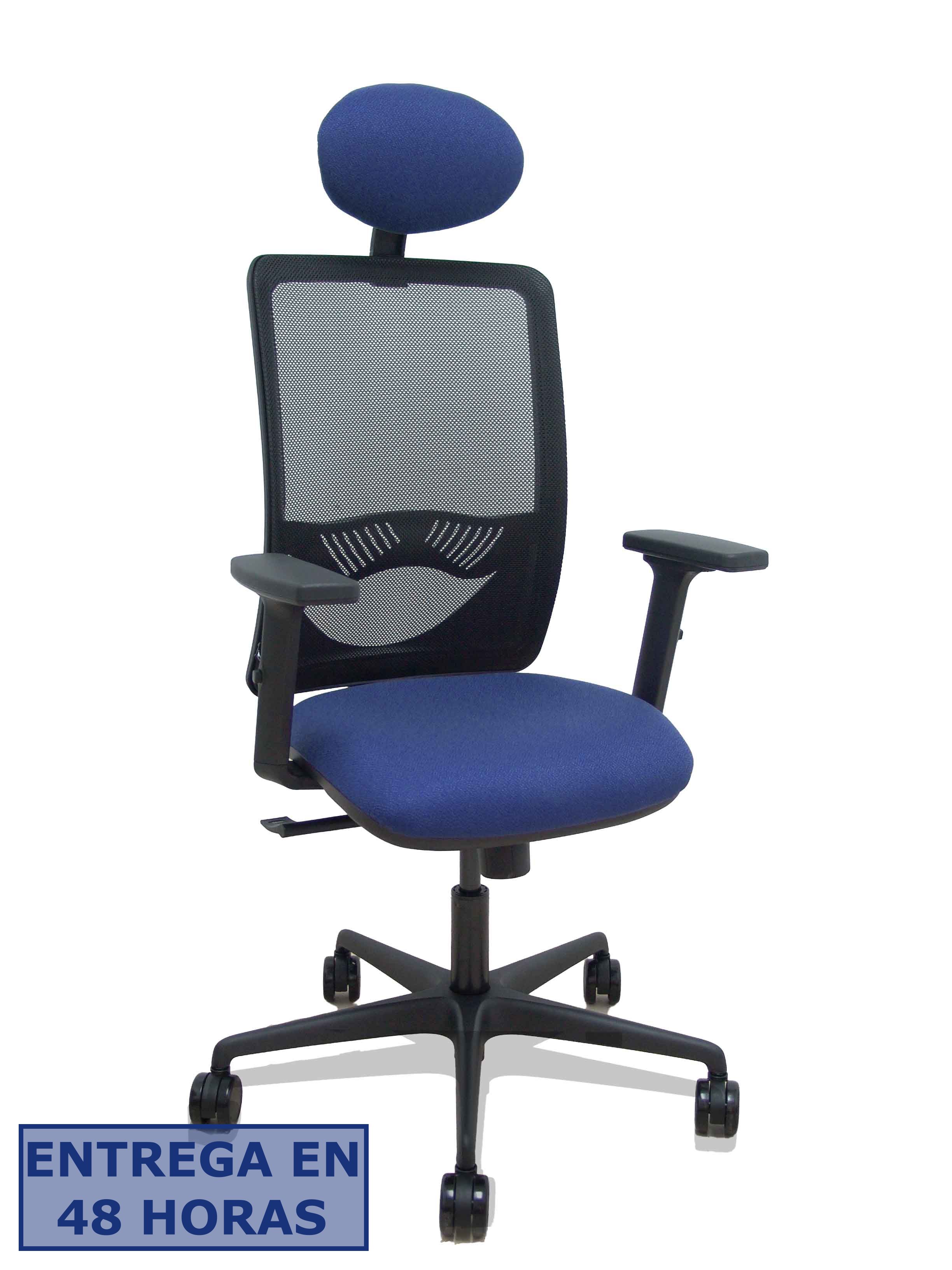 Piqueras Y Crespo Silla Zulema sincro malla negra asiento bali azul marino brazos 2D ruedas 65mm…