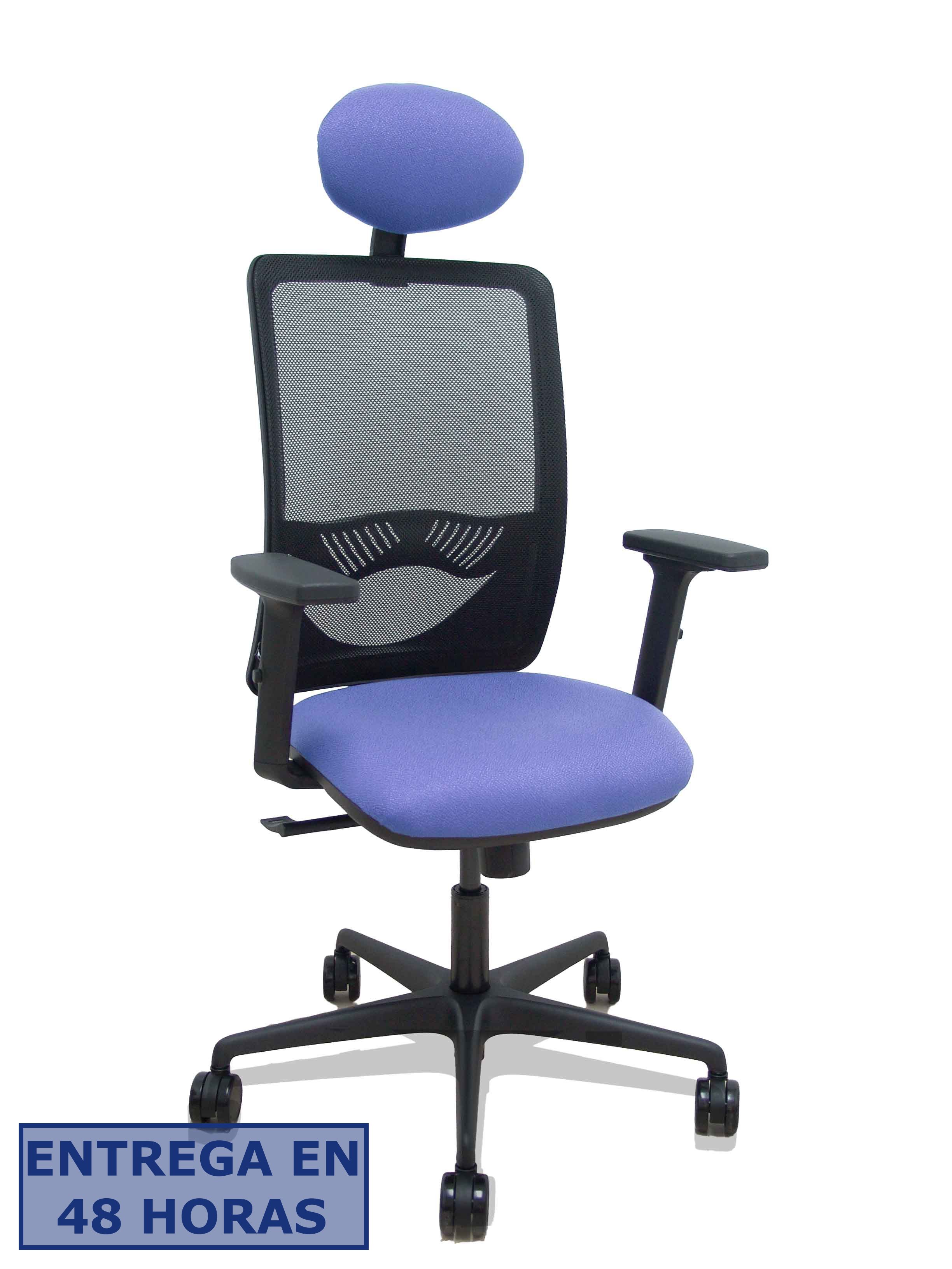 Piqueras Y Crespo Silla Zulema sincro malla negra asiento bali azul claro brazos 2D ruedas 65mm…