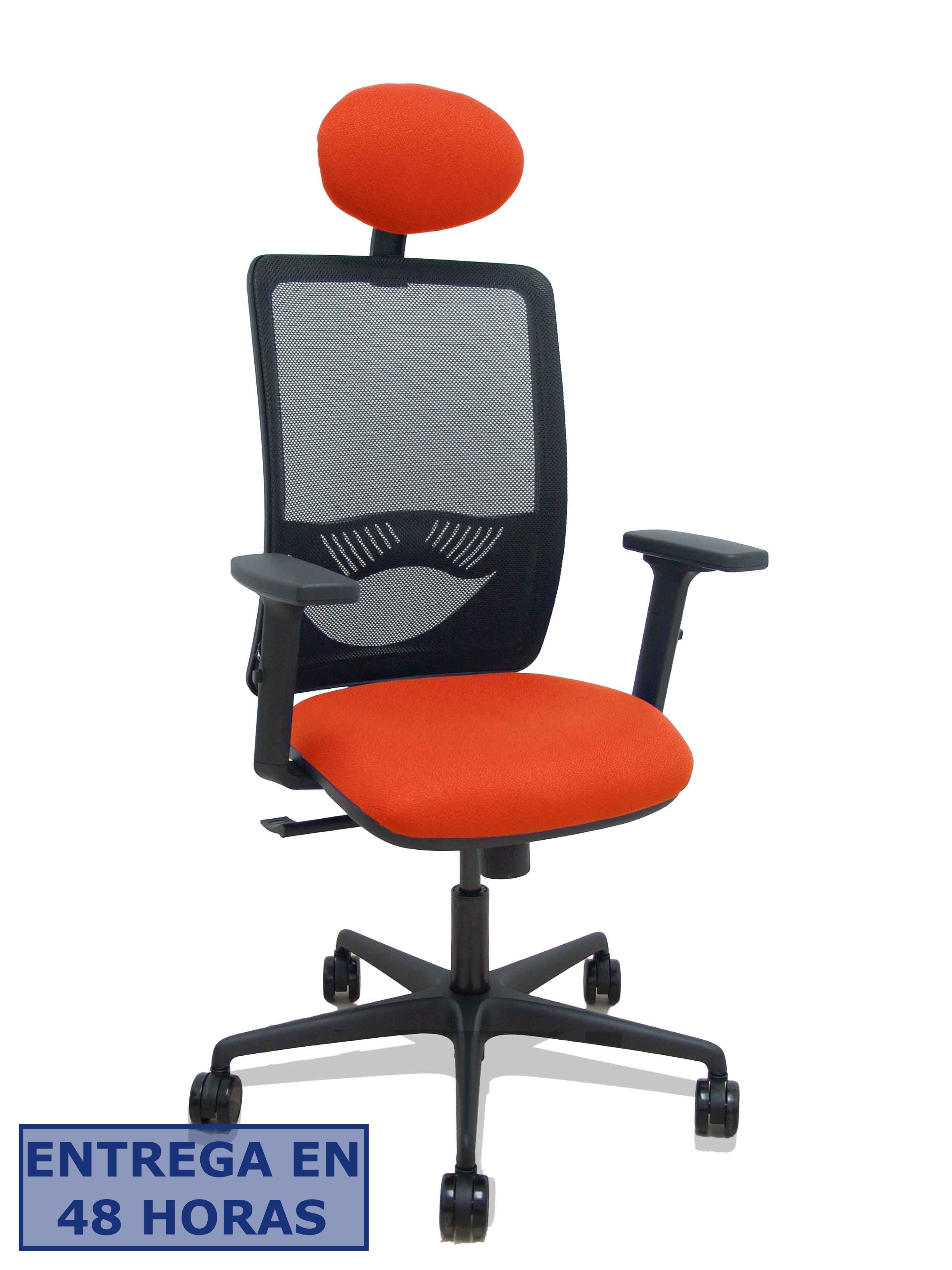 Piqueras Y Crespo Silla Zulema sincro malla negra asiento bali naranja oscuro brazos 2D ruedas 65mm…