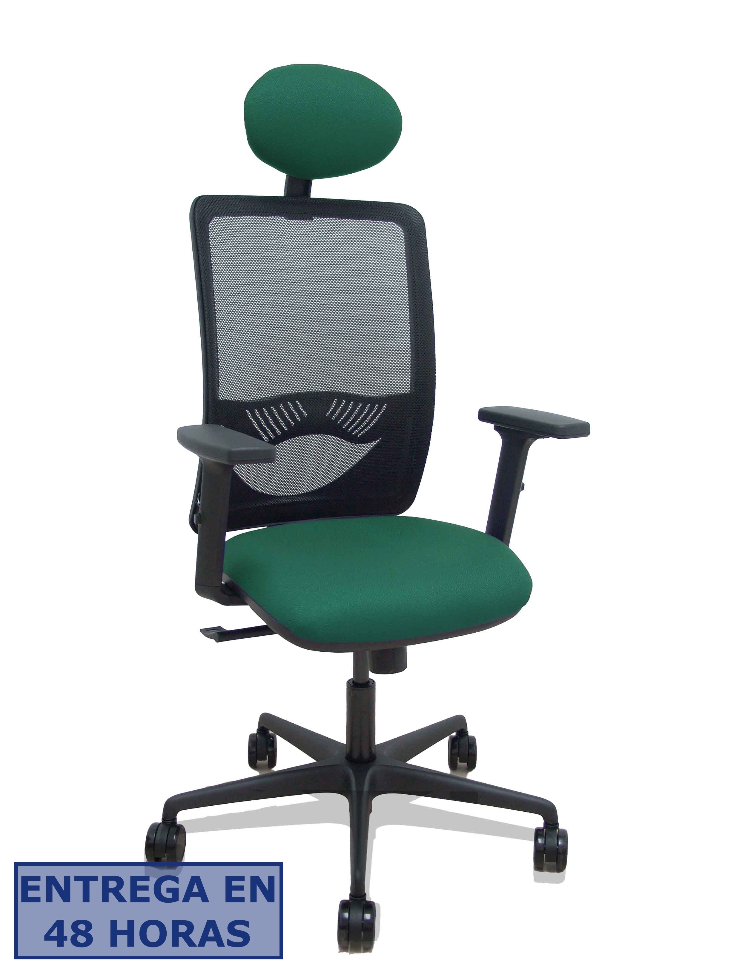 Piqueras Y Crespo Silla Zulema sincro malla negra asiento bali verde botella brazos 2D ruedas 65mm…