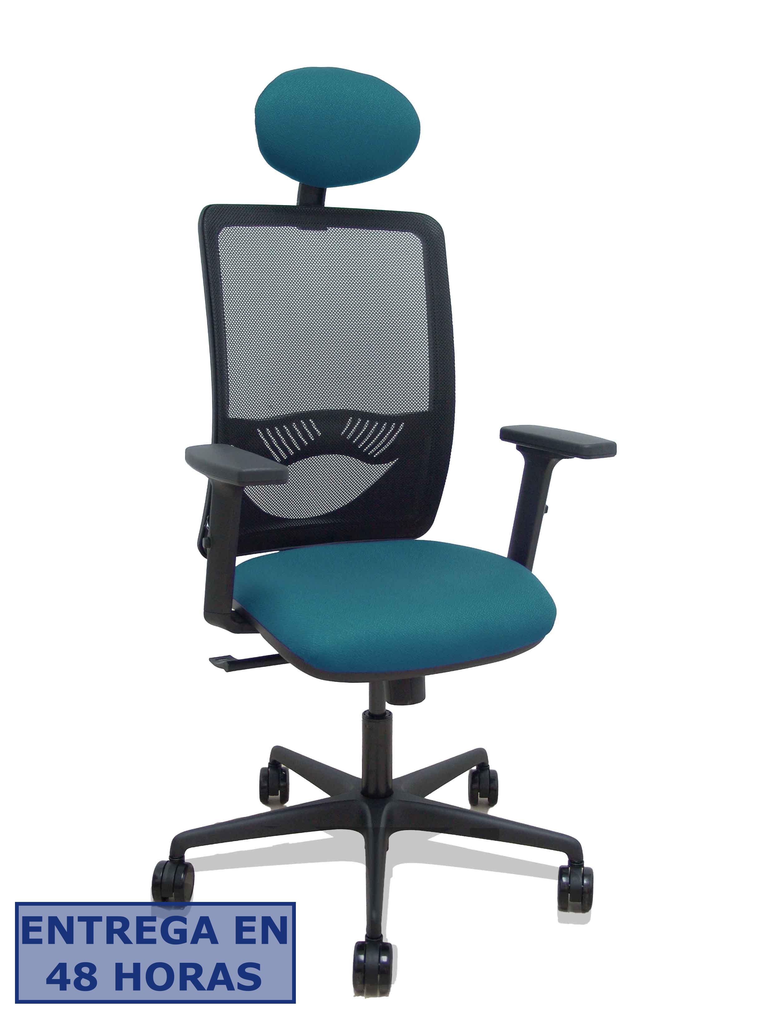 Piqueras Y Crespo Silla Zulema sincro malla negra asiento bali verde petroleo brazos 2D ruedas 65mm…
