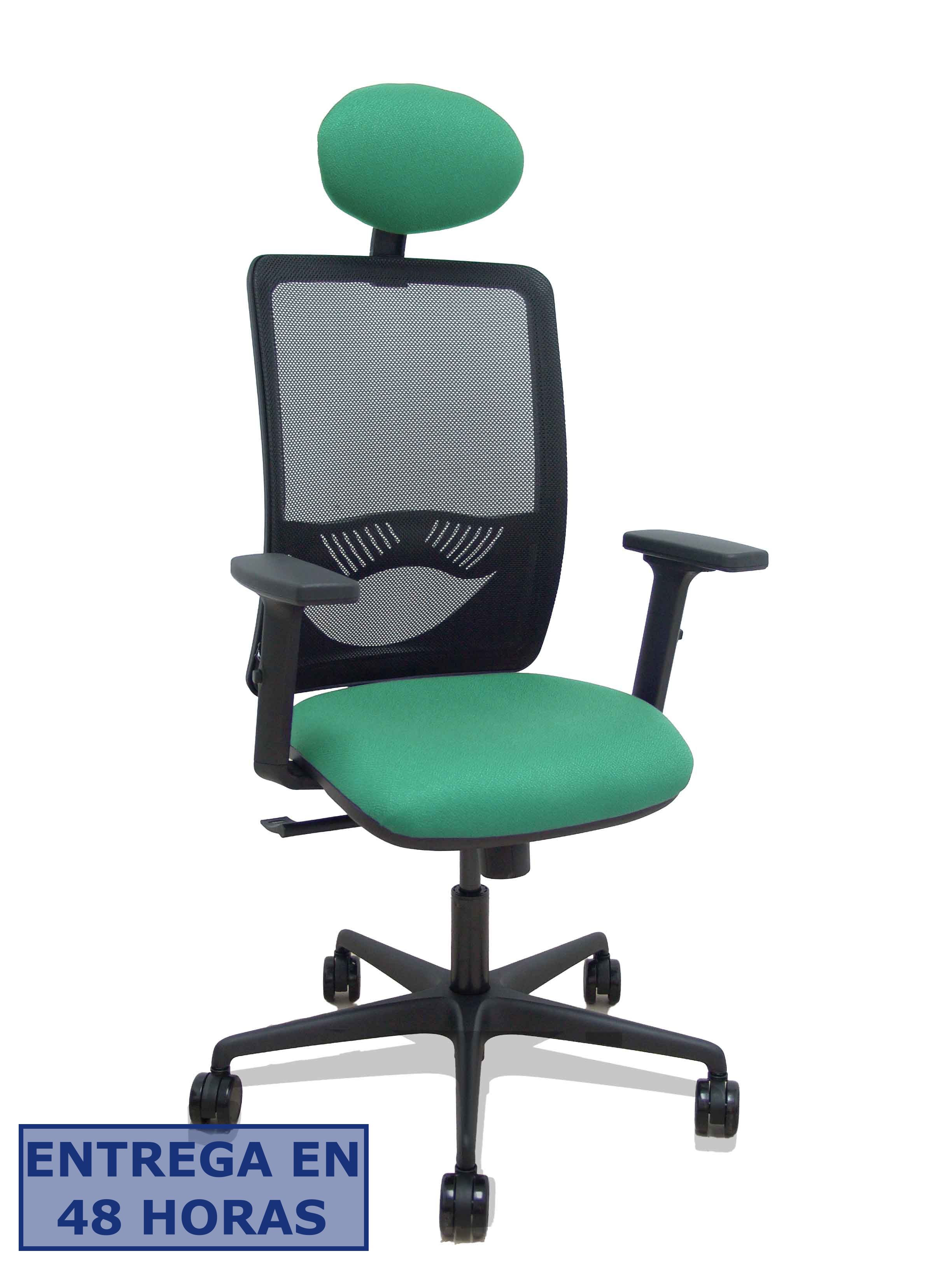 Piqueras Y Crespo Silla Zulema sincro malla negra asiento bali verde esmeralda brazos 2D ruedas 65mm…