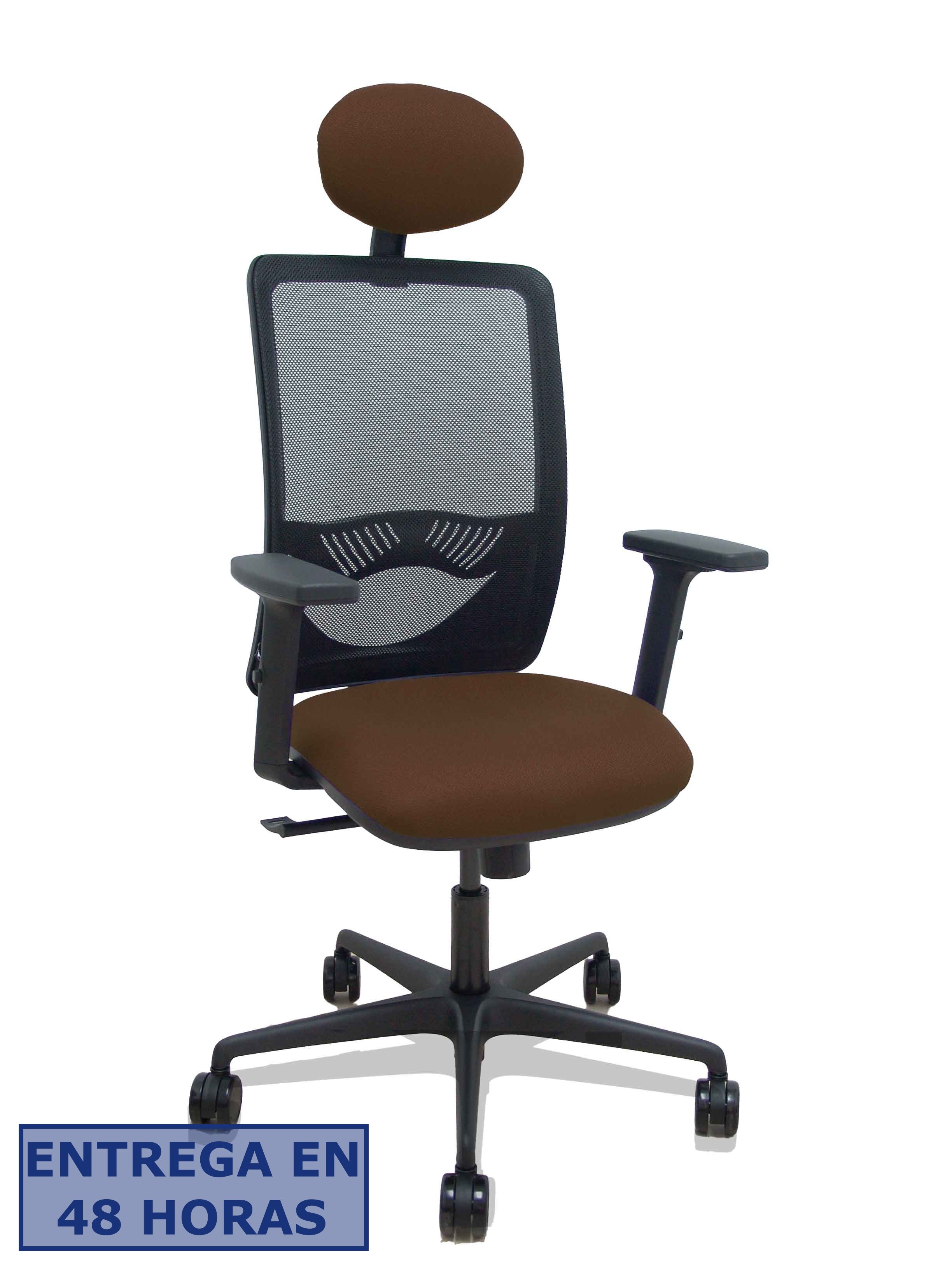 Piqueras Y Crespo Silla Zulema sincro malla negra asiento bali marron oscuro brazos 2D ruedas 65mm…